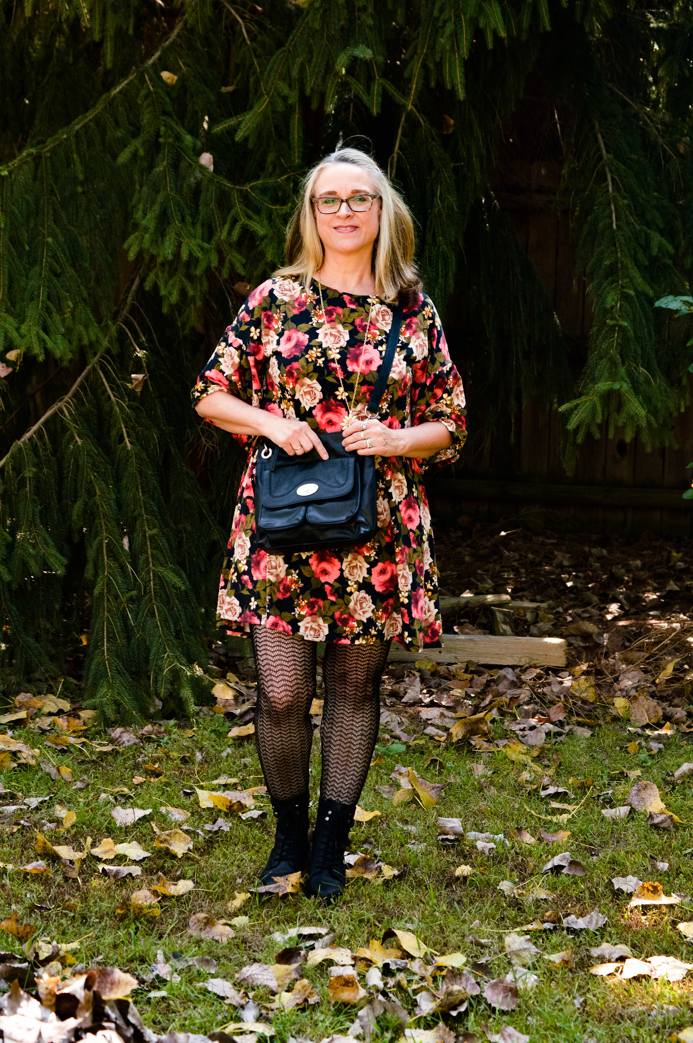 Outside the Box - Floral Dress with Combat Boots — Stylin' Granny Mama