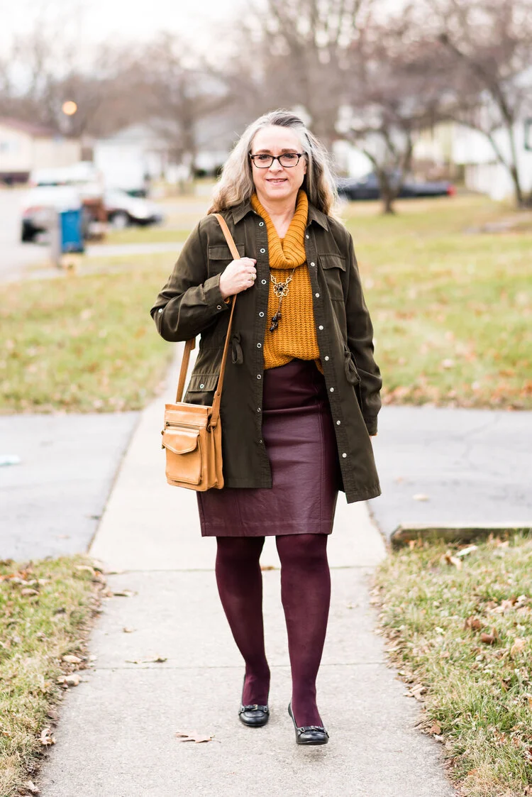 Seeing Red - Thrifted Thursday - Burgundy Skirt