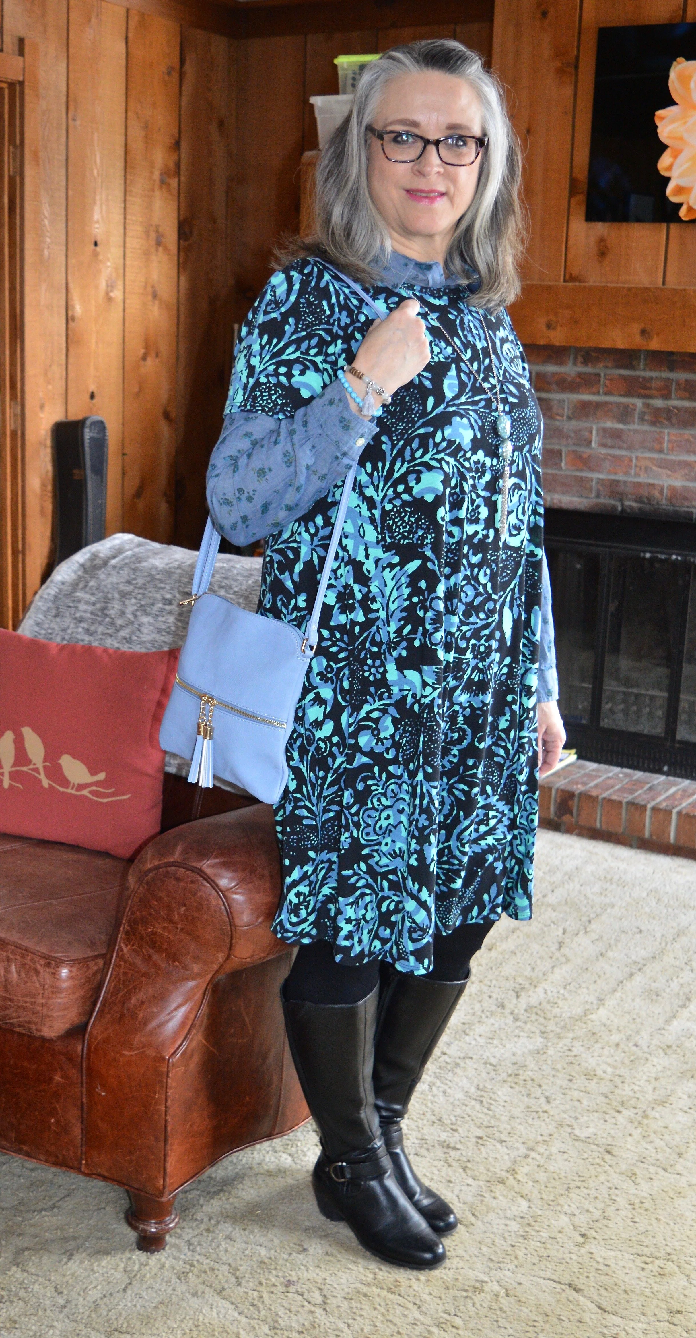 Having fun with layers - summer dress in winter