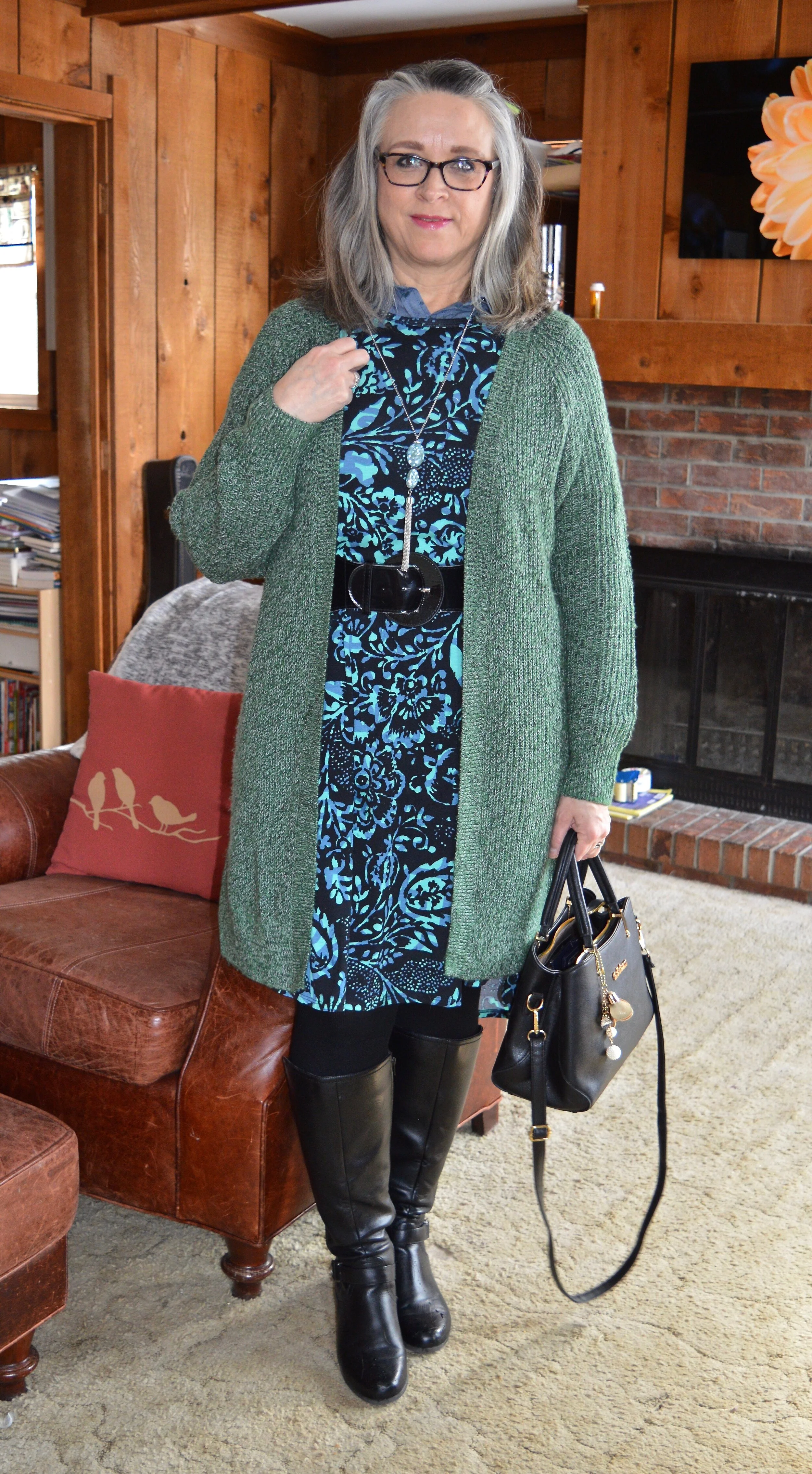 Having fun with layers - summer dress in winter
