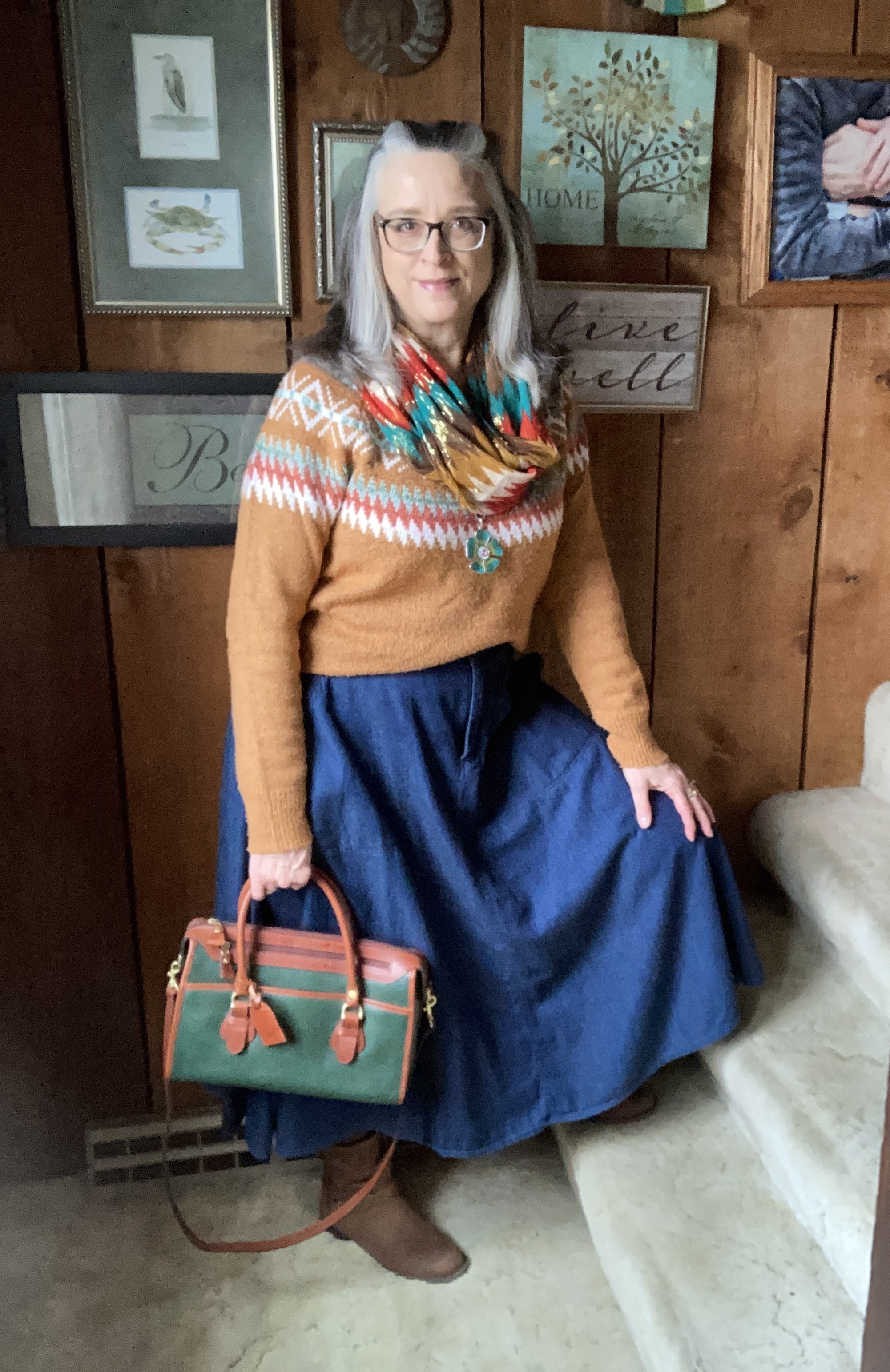 Blouse, Skirt w/ belt, and Shoes: Thrifted (DI) Tights: Kohls So