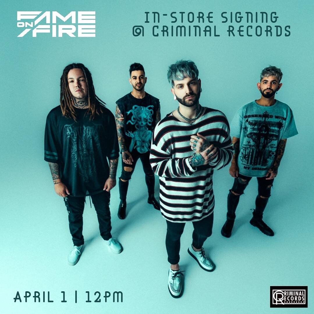 Atlanta! Come out and say what&rsquo;s up! April 1st - this isn&rsquo;t a joke 😏 @criminalrecordsatlanta 🤘🏻

#fameonfire