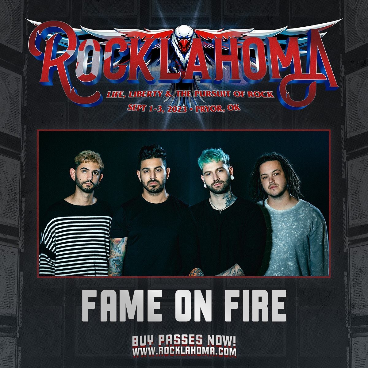 ROCKLAHOMA! You can now purchase single day passes to America&rsquo;s BIGGEST Labor Day Party! We will see you all there 🫡

#fameonfire