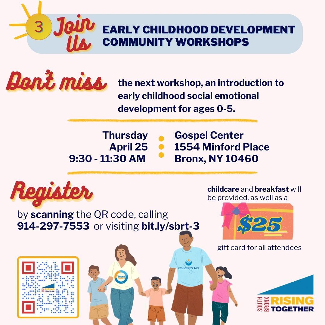 Curious about understanding your child&rsquo;s social-emotional growth? Join us on Thursday, April 25th! 📝 Register now at bit.ly/sbrt-3, call the number above, or simply click the link in our bio. See you there! 💫

&iquest;Siente curiosidad por co