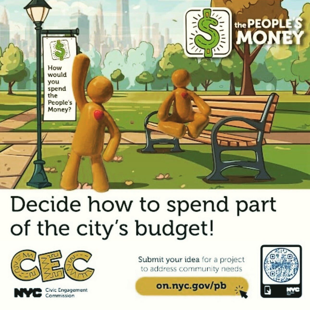 💡 Your voice matters, New York City!
The People’s Money is a citywide initiative where New Yorkers help decide how NYC spends part of its city budget to improve communities.
🗓️ Idea submissions open Oct 15, 2025
📍 Open to all New Yorkers ag