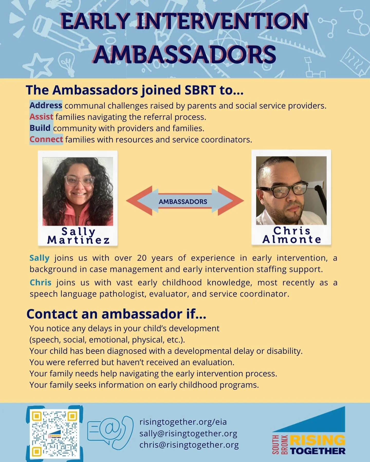Spring has sprung, and our team of Early Intervention Ambassadors is here to guide you to the resources you need! 🌷 Don&rsquo;t miss out &ndash; take advantage of this opportunity! VISIT risingtogether.org/eia
-
&iexcl;La primavera ha llegado, y nue