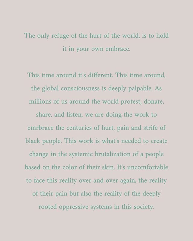 this past week was the beginning of a lifelong journey ahead. i hope you join me in the continual fight towards systemic justice and anti-racism &bull; i love you xx TSL