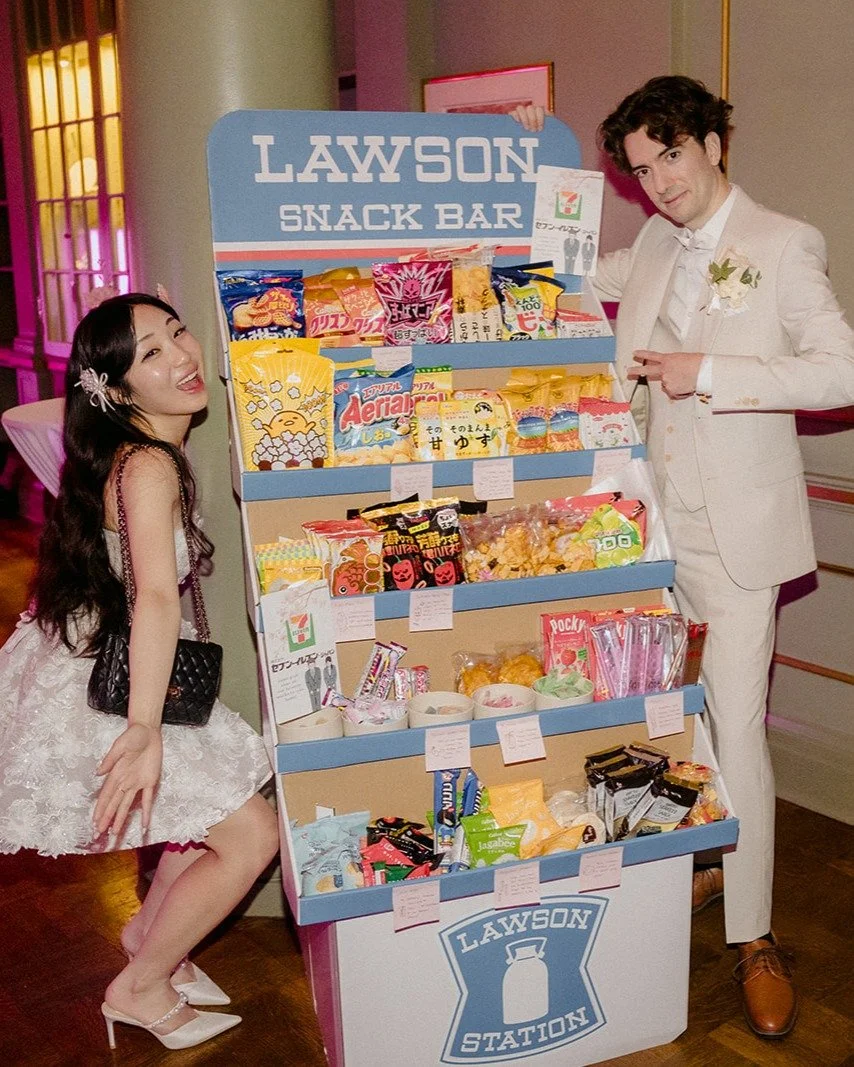 C&amp;A took their guests from their Britain reception to Japan for their late-night party.

Their love for asian culture and all Japanese things was important, so we did a fun little twist to the wedding design. The dance party had cherry blossoms, 