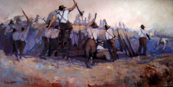 Over We Go Boys, oil, permanent collection Gallipoli Memorial Club