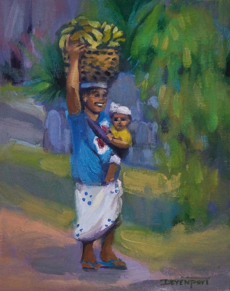 Just Another Day - in Bali, 8"x10" oil