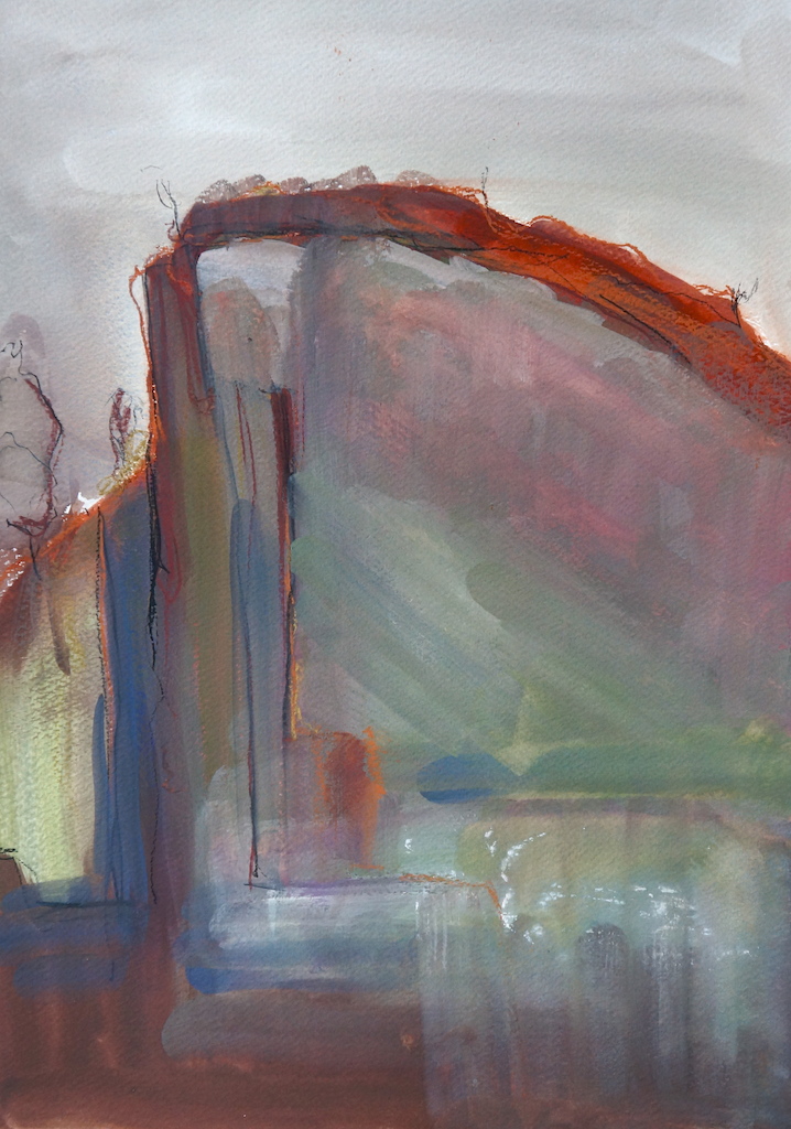 "Cliff Face Arkaroola", gouache, (sold)