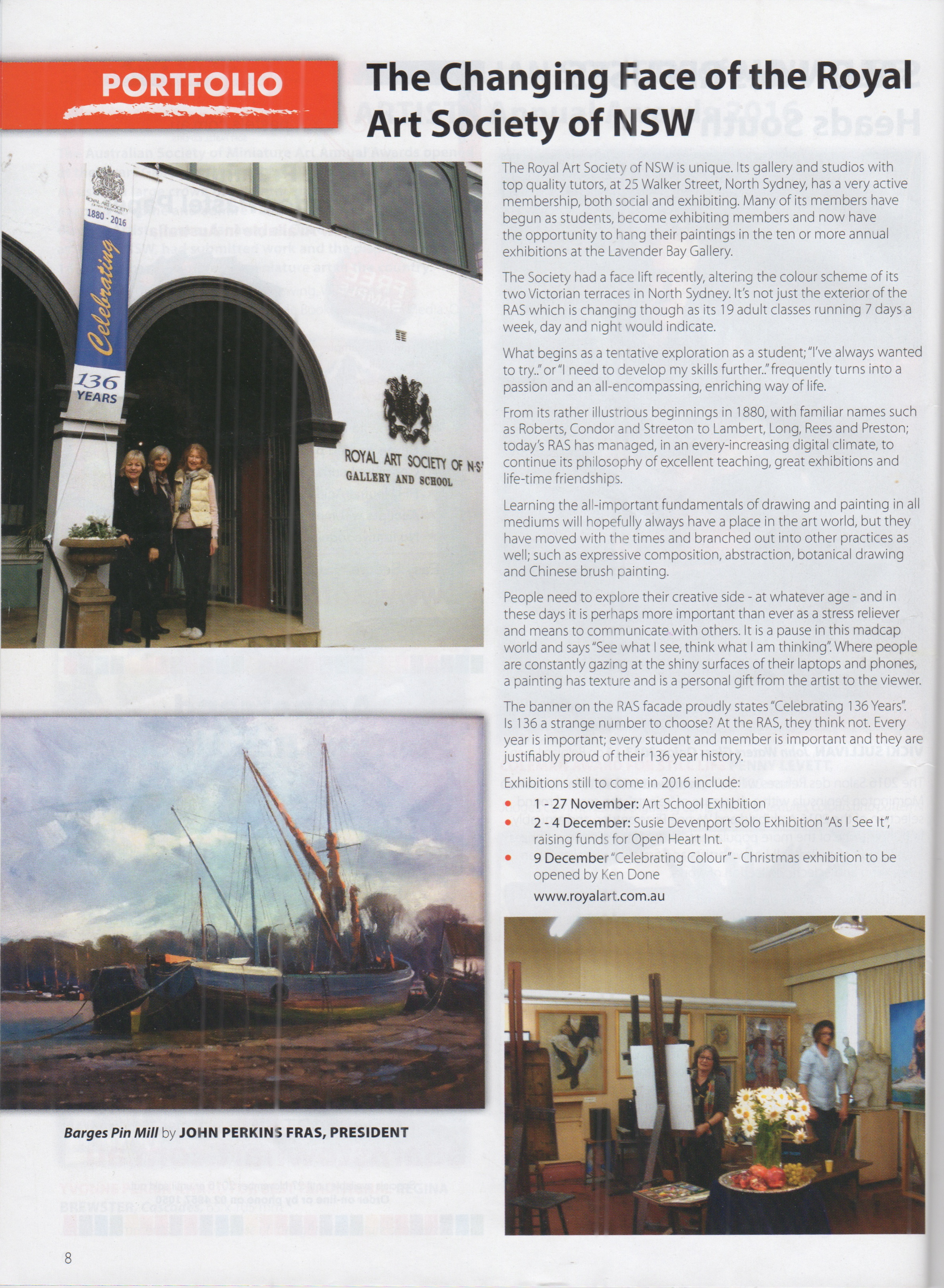Australian Artist Magazine's November 2016 issue with the article I have written