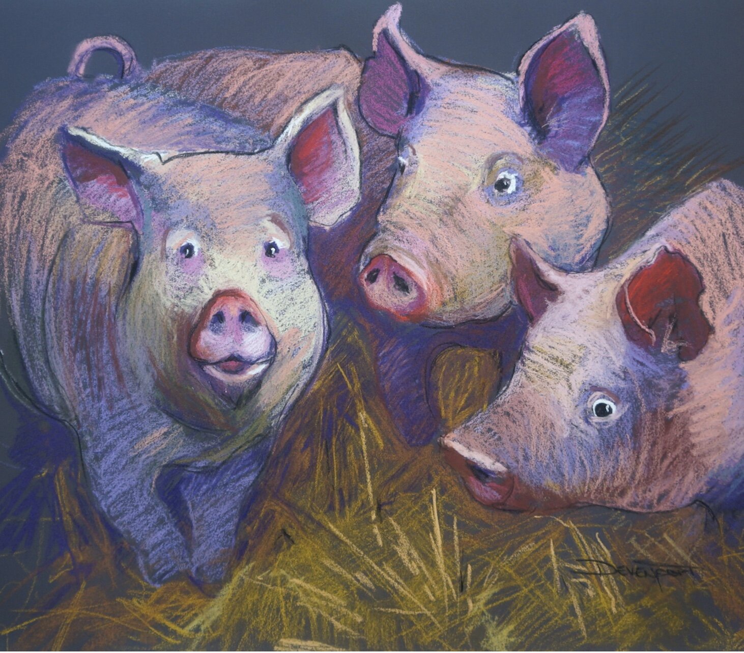 Piggies, pastel