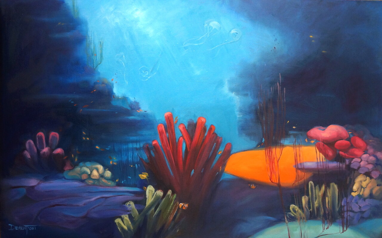 Clownfish Catastrophe, oil on canvas