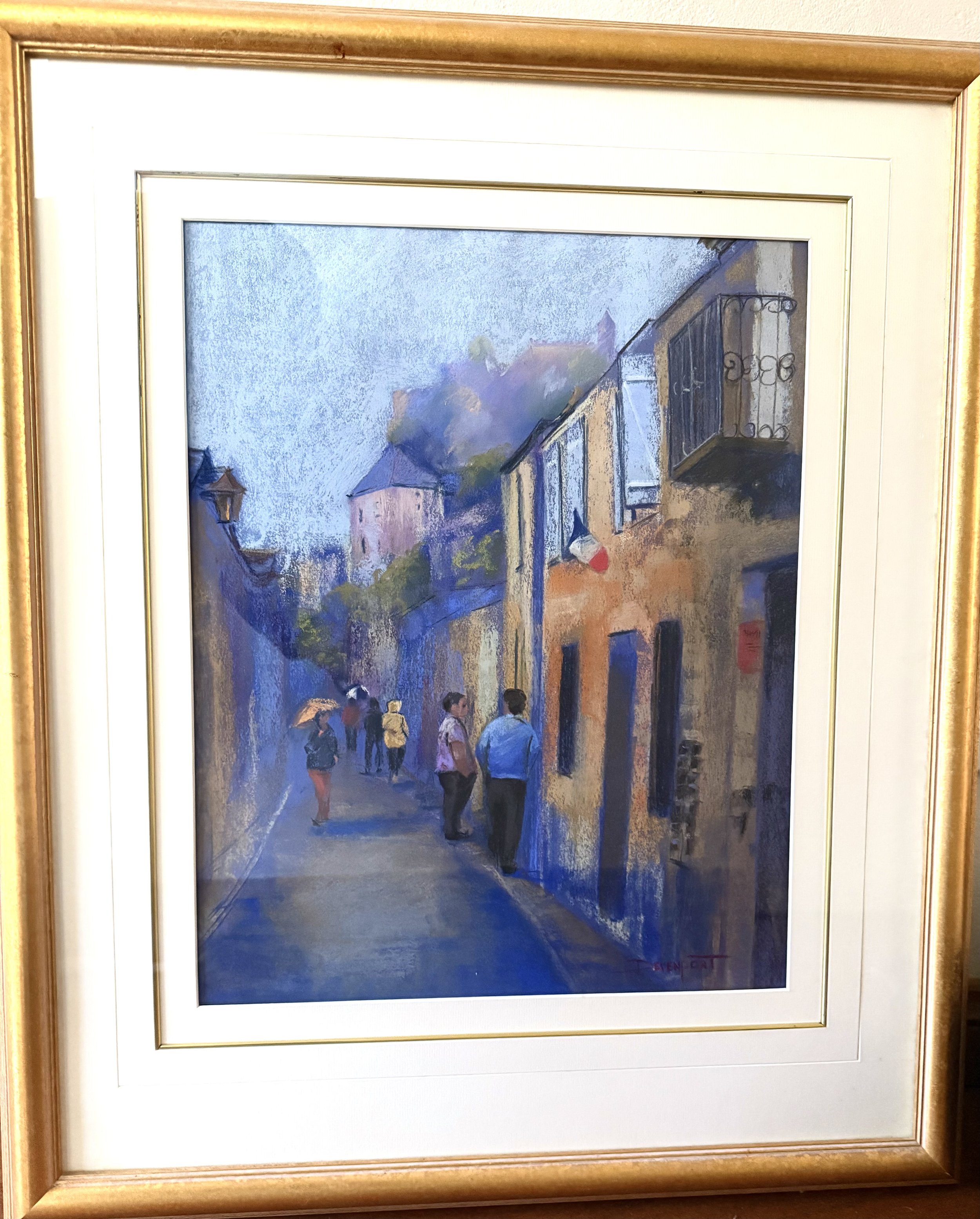 Rocamadour, France, pastel on paper