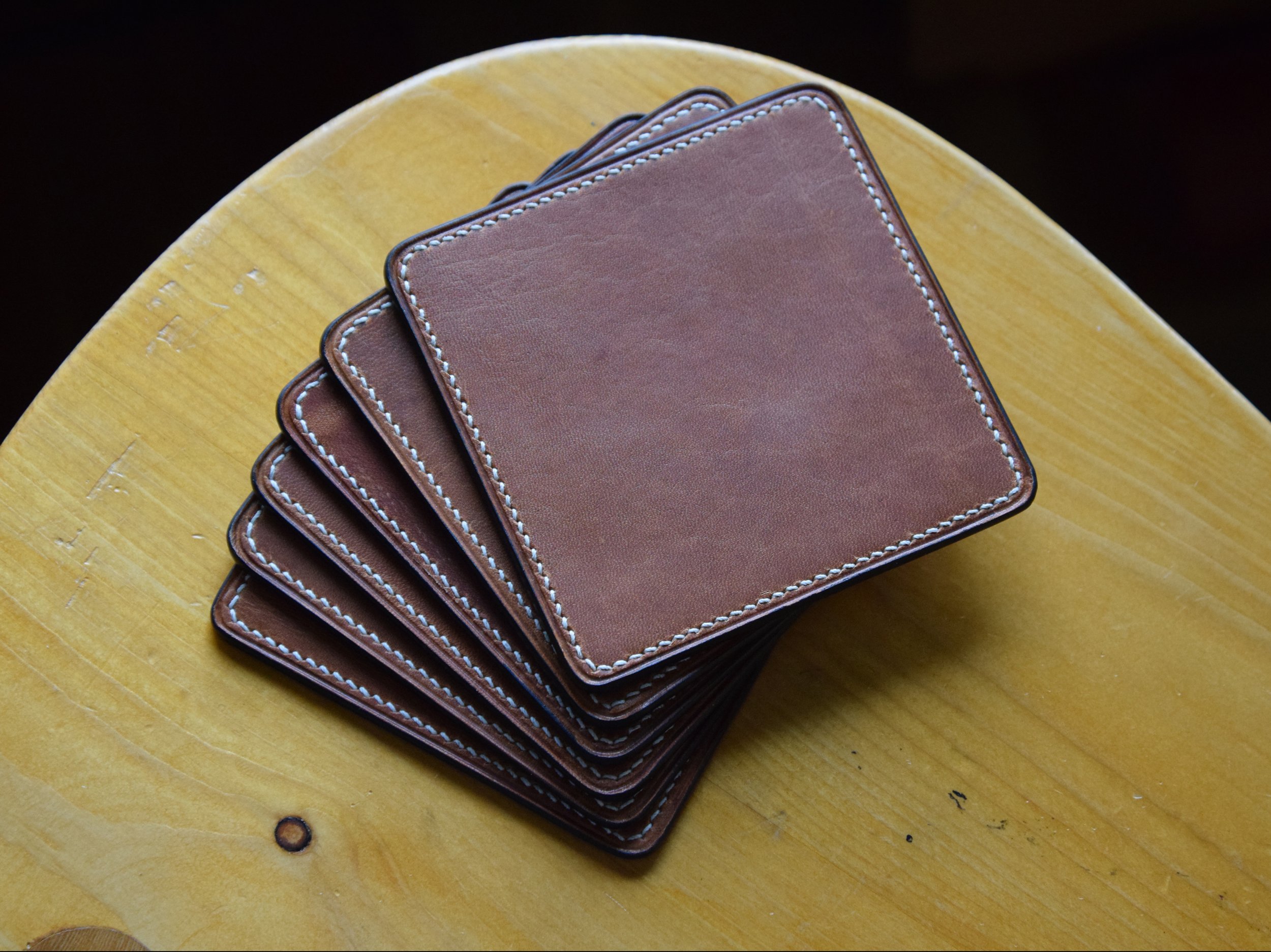 Horween Hand Stitch Coasters