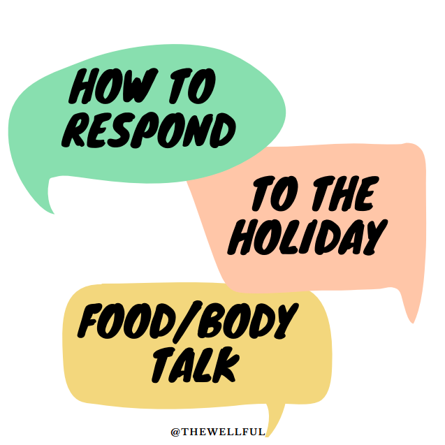 How to Respond to Holiday Food and Body Talk - @thewellful thewellful.com