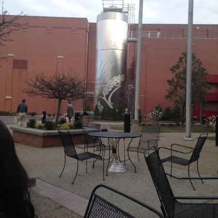 The patio outside of the Brewery