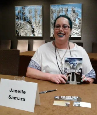 At the book signing after my panel.