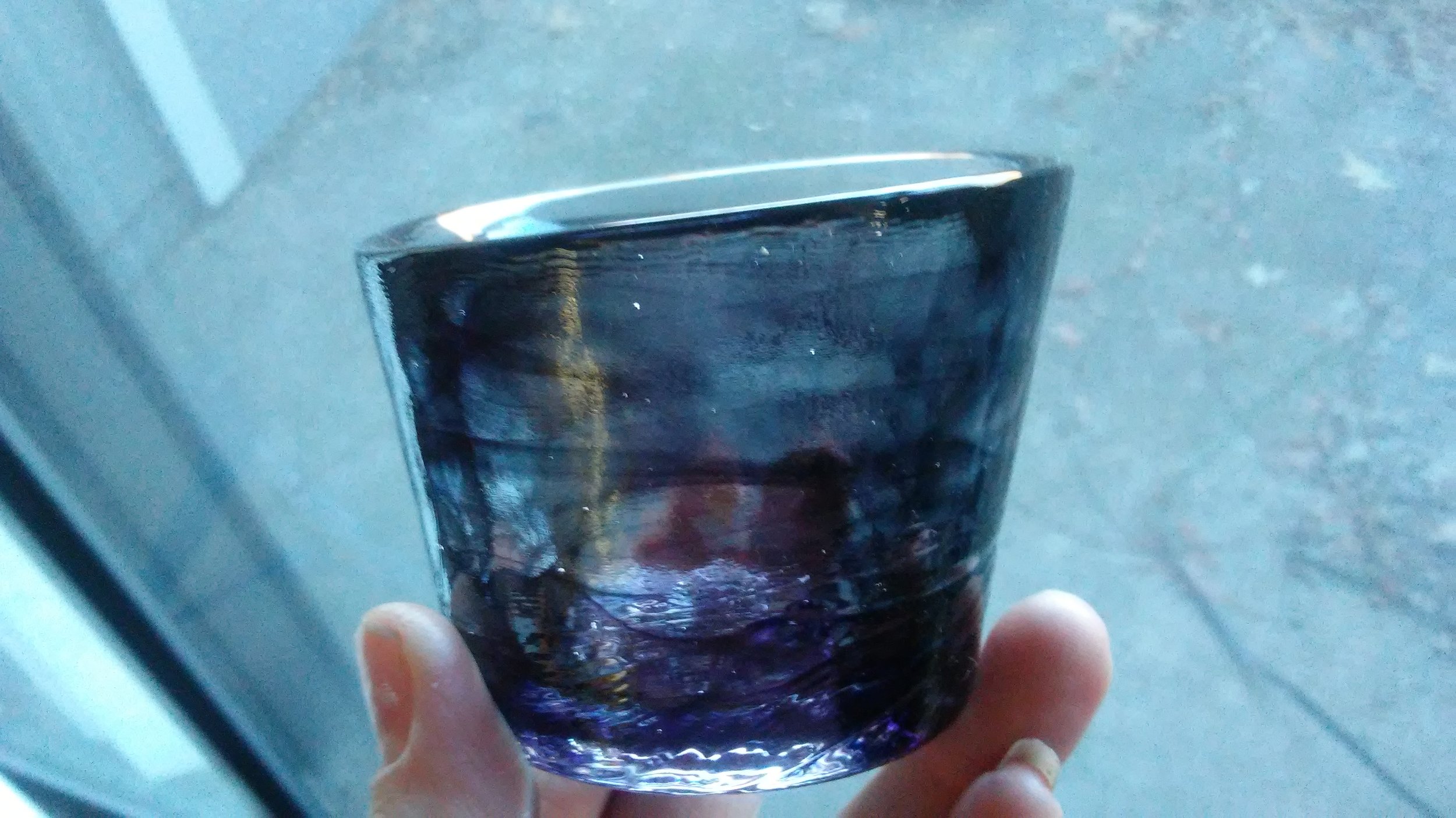 Black swirl Kosta Boda glass