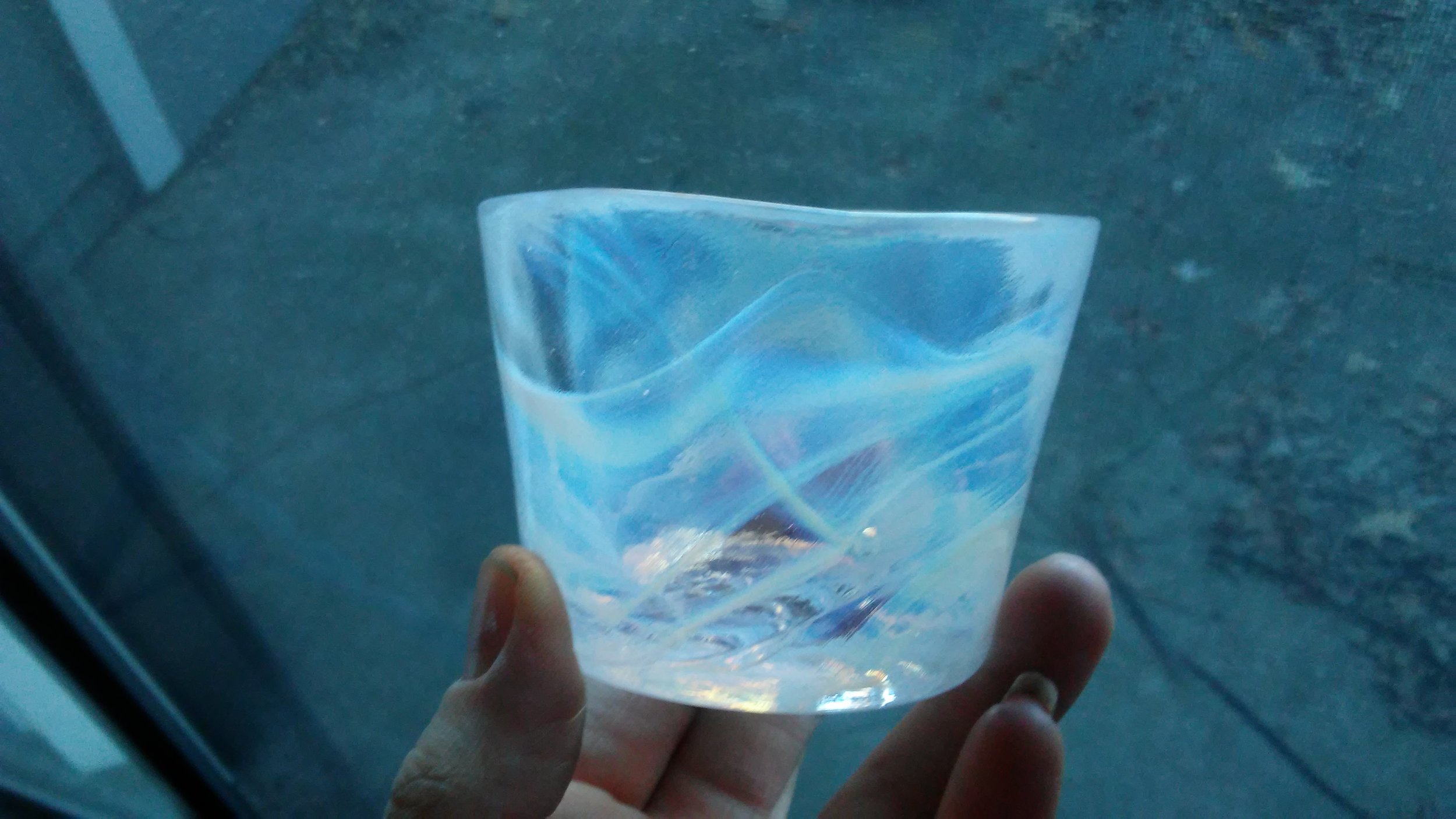 White Kosta Boda glass