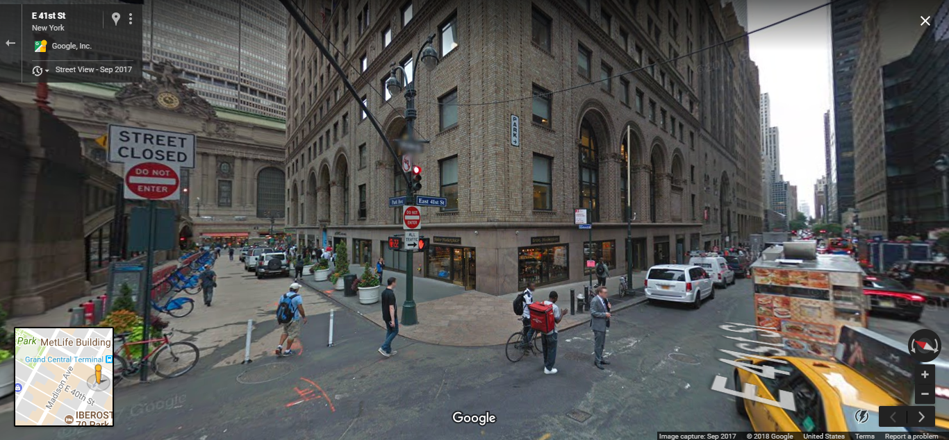 Backside of Pershing Square