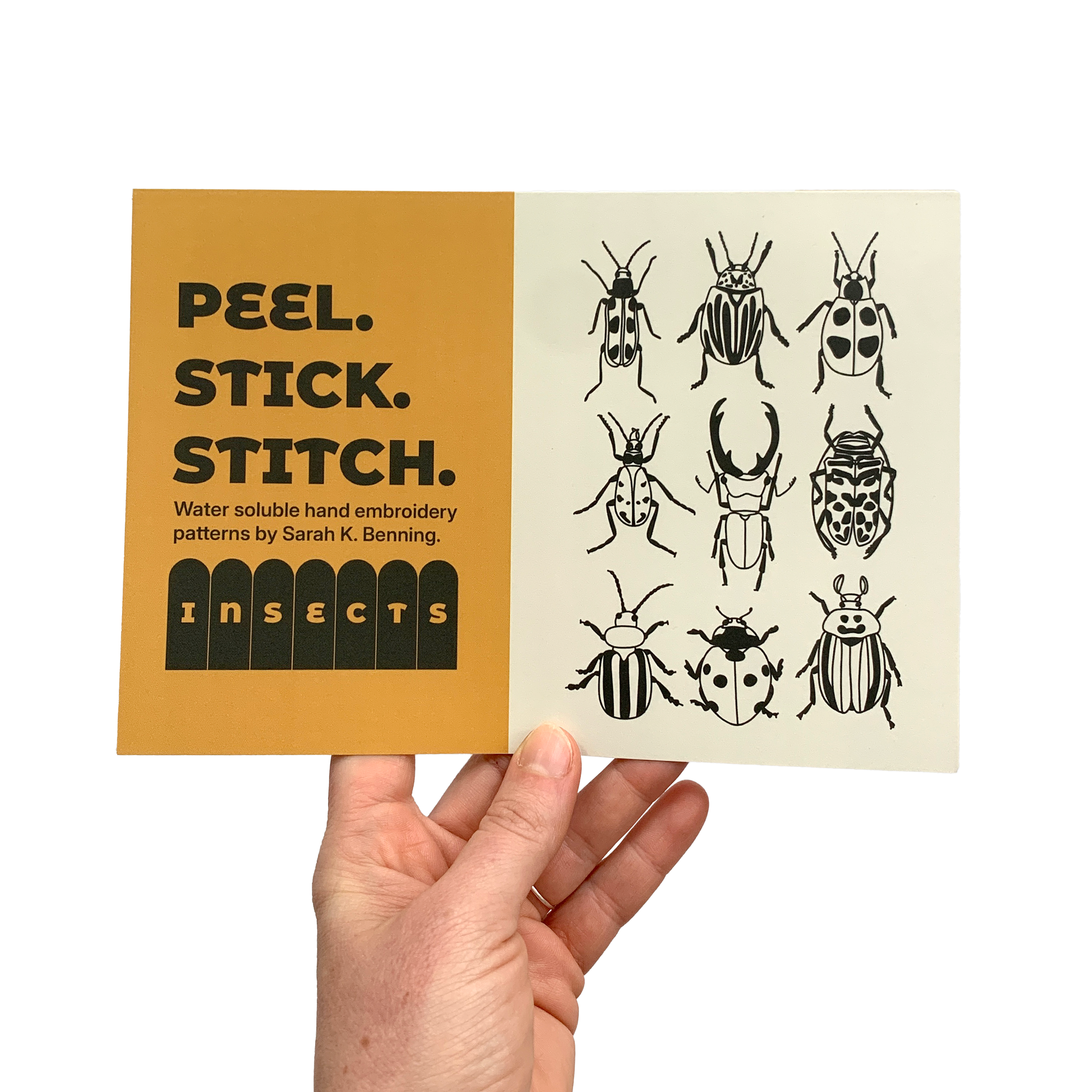 Beetles Water-Soluble Embroidery Transfer Pack