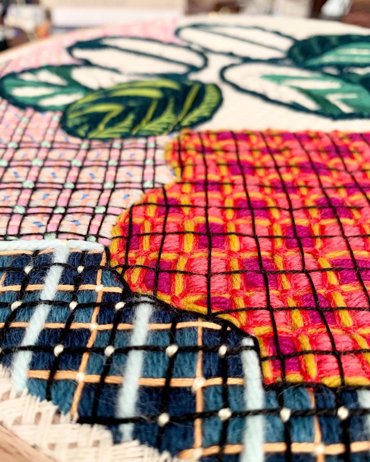 Grids on grids on grids.

When I started this piece earlier this week I thought using larger fibers (thrifted yarn and crewel wool) I intended to explore scale and keep things relatively simple...but &ldquo;simple&rdquo; is not really within my natur