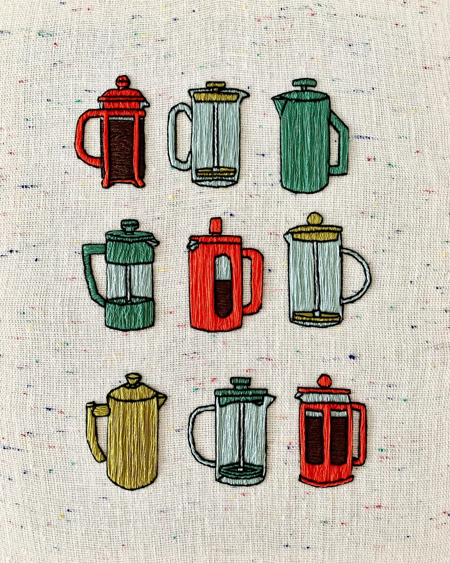 My original sample has found its way to a new home 💫 which means I get to stitch up another one! And you can too! This design is available as a digital pattern and as a PEEL.STICK.STITCH. pack of transfers. 🤎