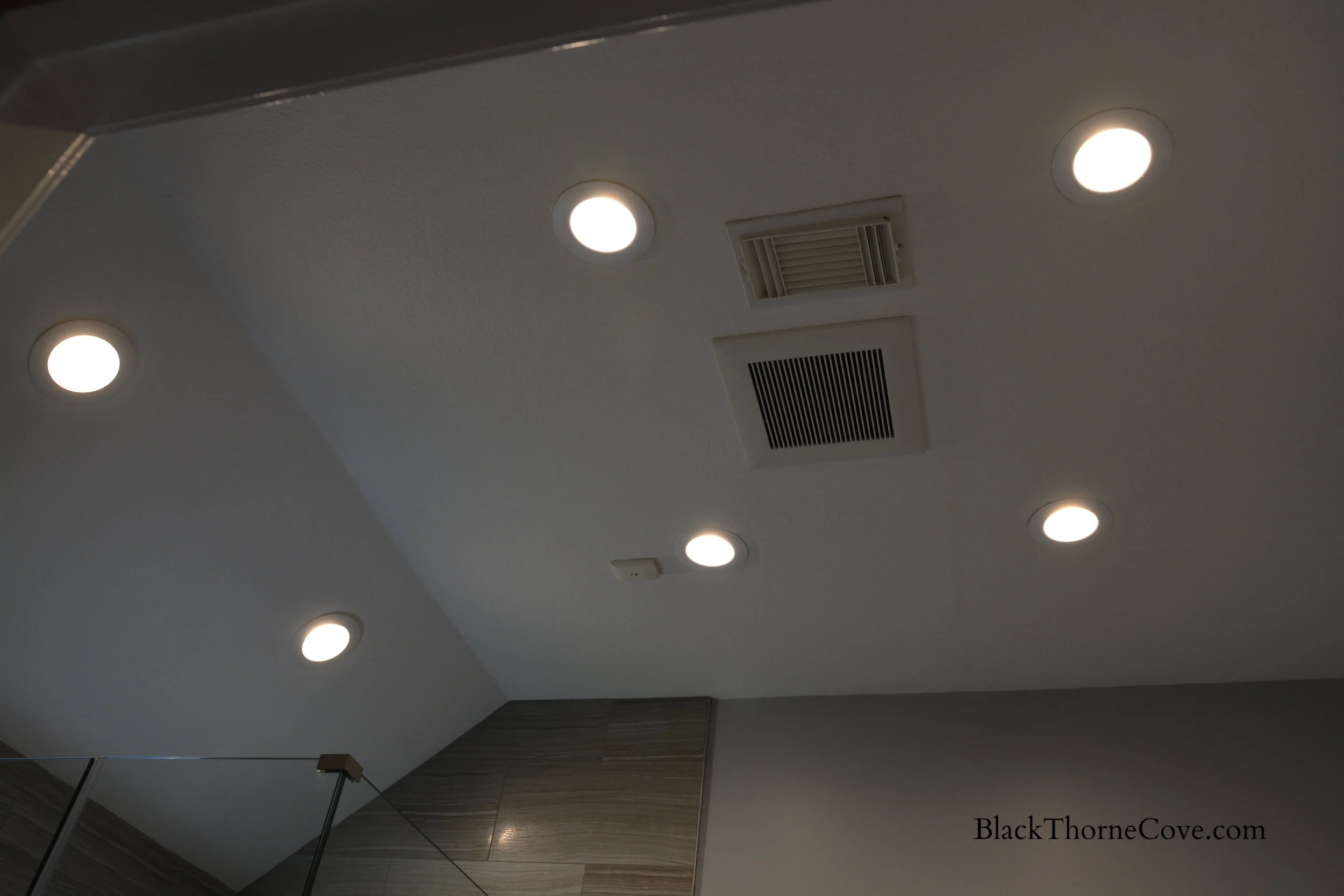 LED recessed lights and exhaust fan