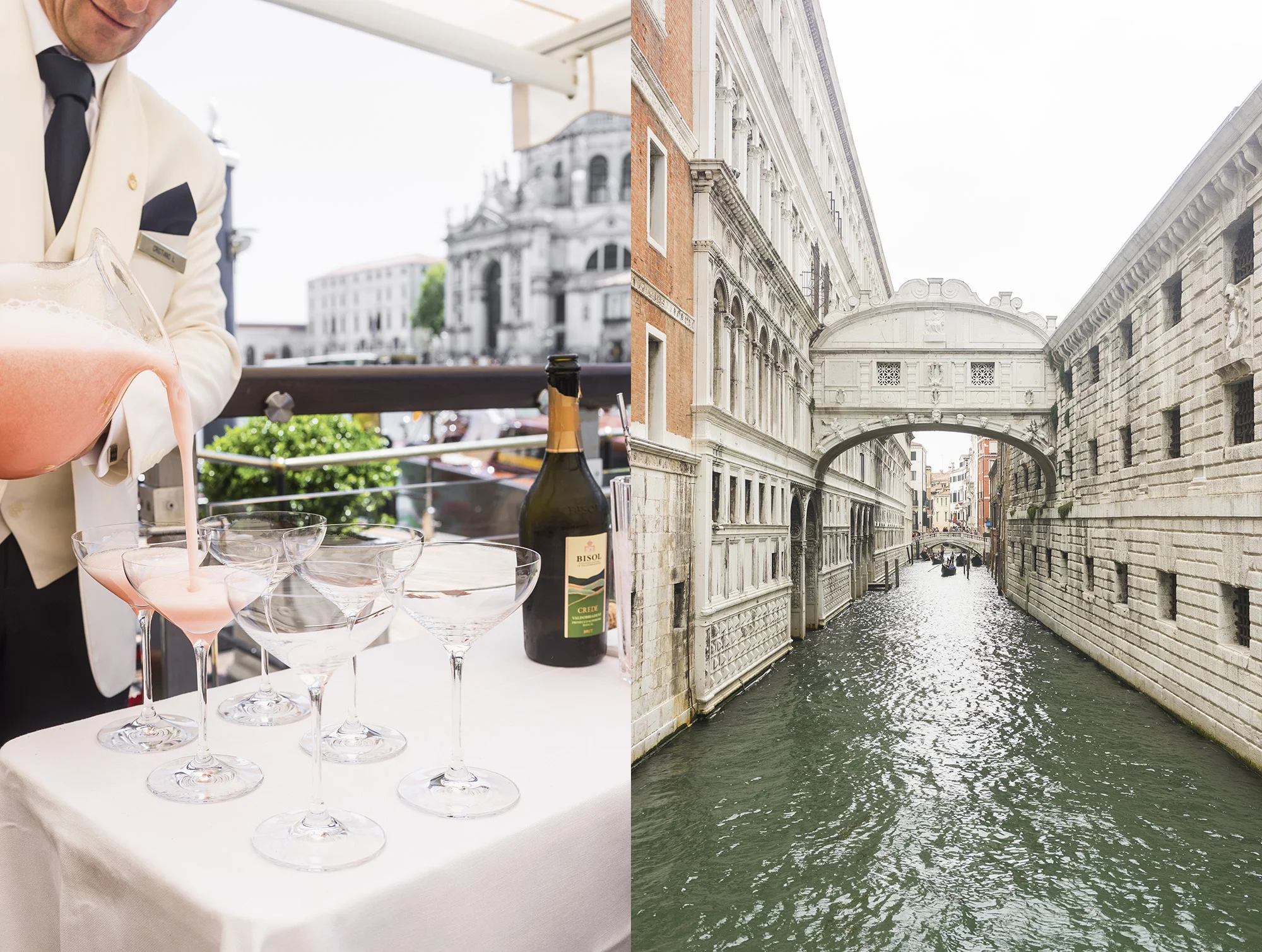 Bellinis at the RIVA Lounge, Gritti Palace // Bridge of Sighs