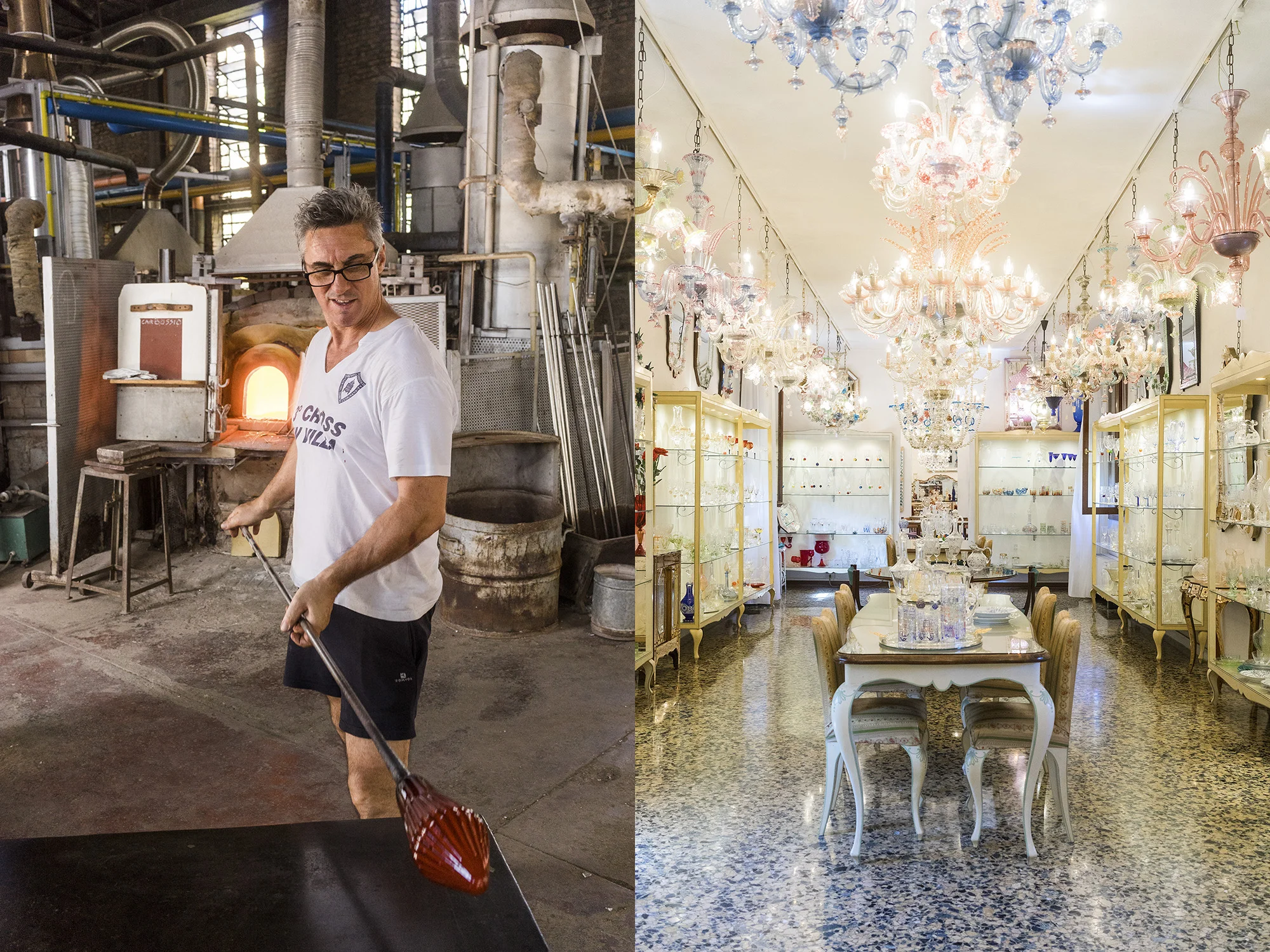Glass-blowing demonstration at ARS Cenedese 