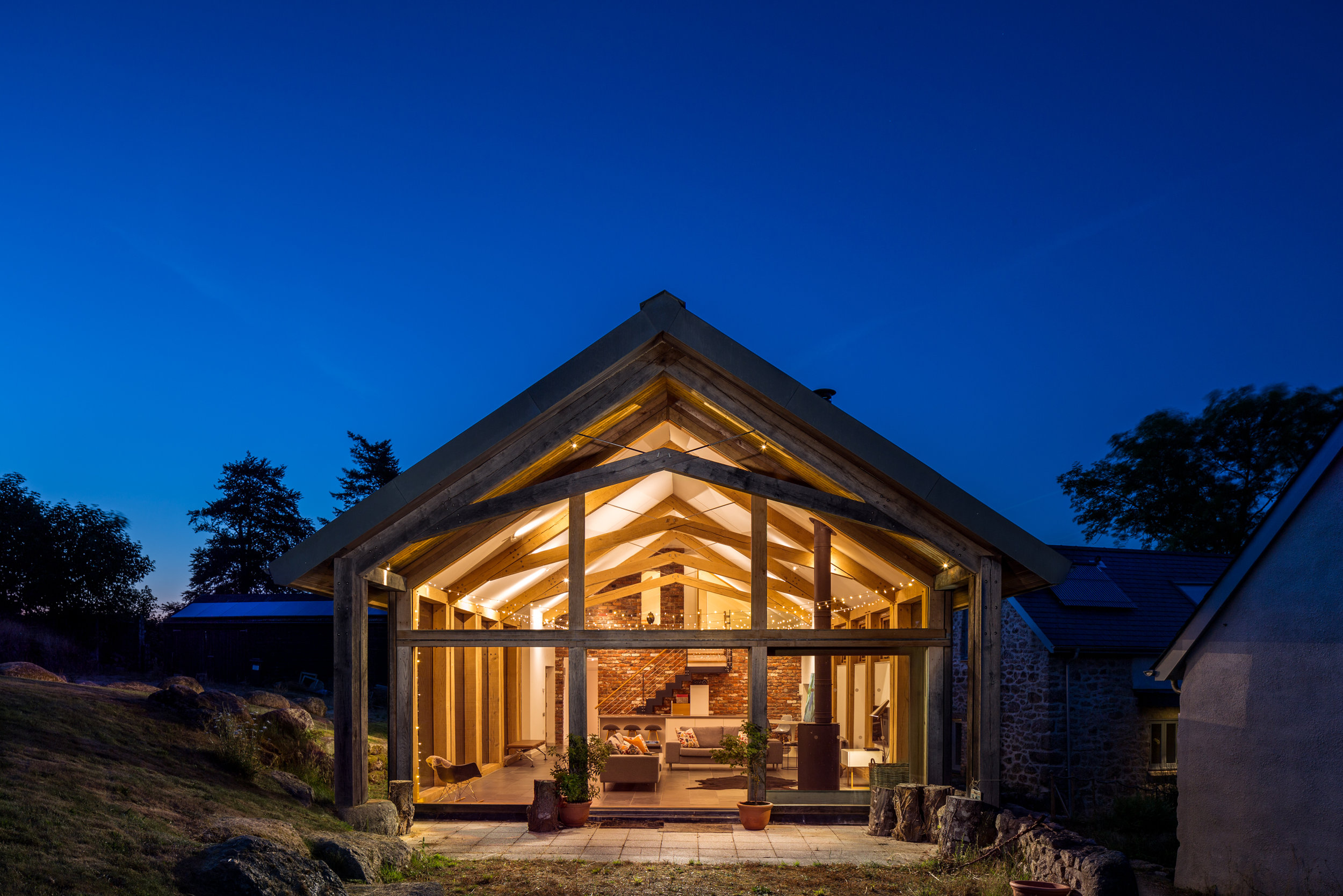 Dartmoor barn at dusk