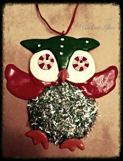 A Carbon Family ornament... an owl flying high - say no to drugs kids