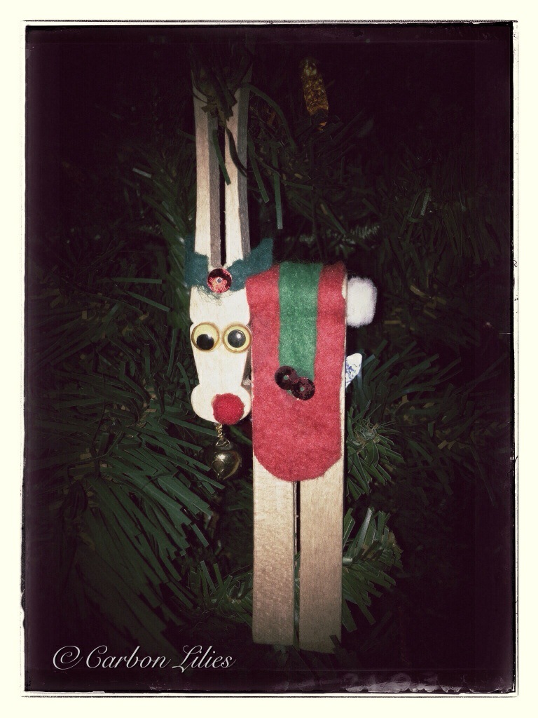 A homemade ornament from John's youth... Reindeer Games