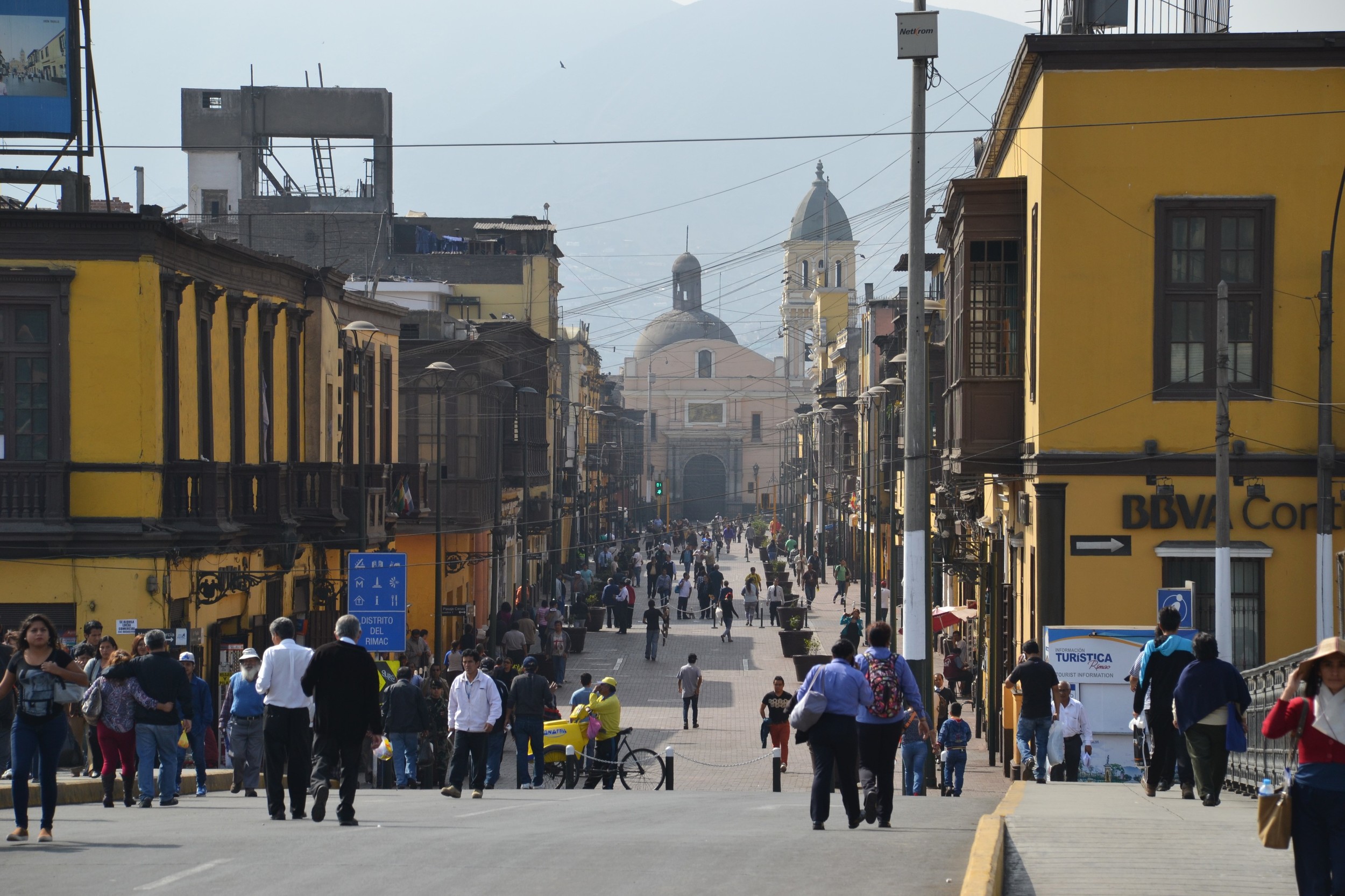 Across the bridge to downtown Lima