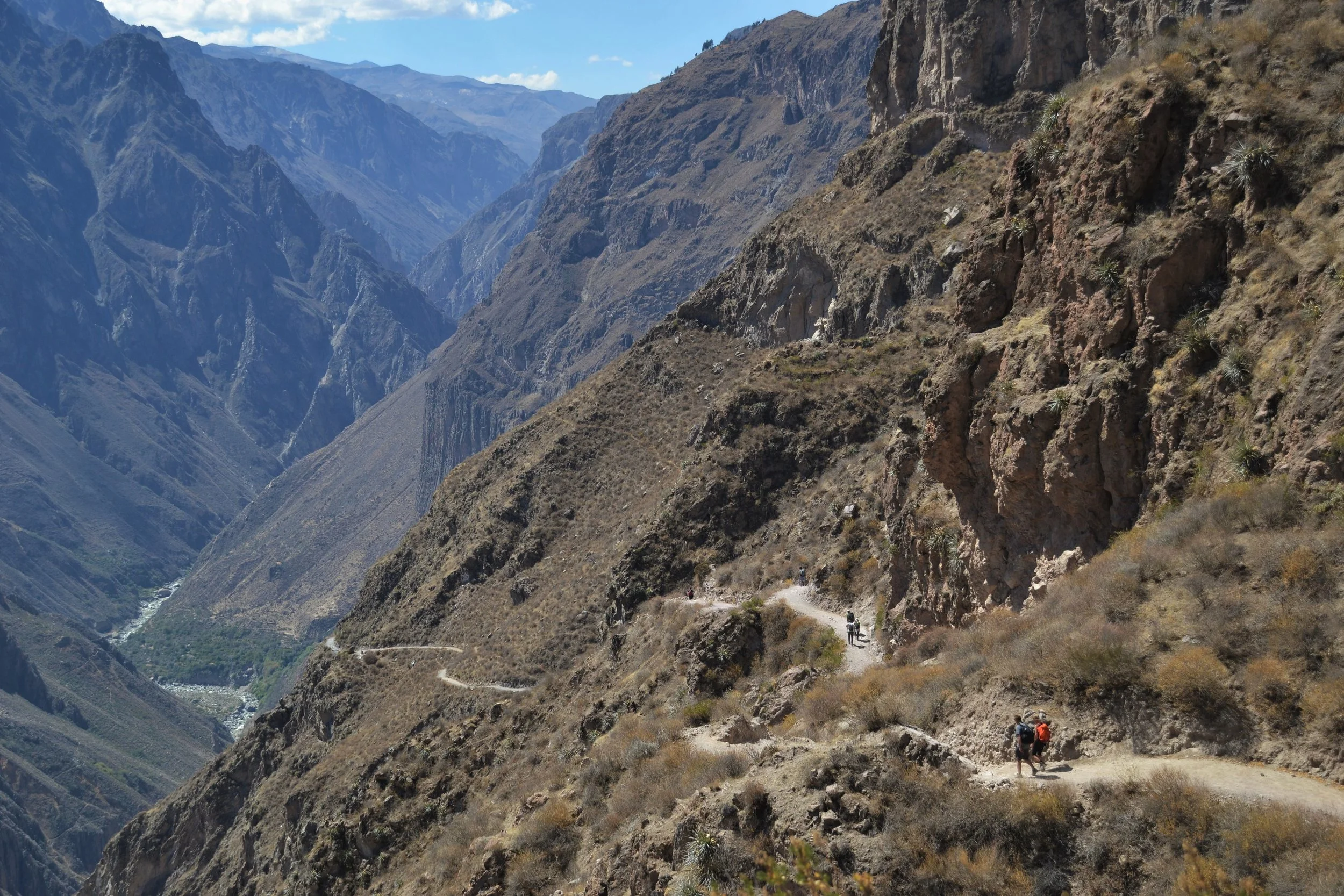 Trekking along the Colca Canyon.