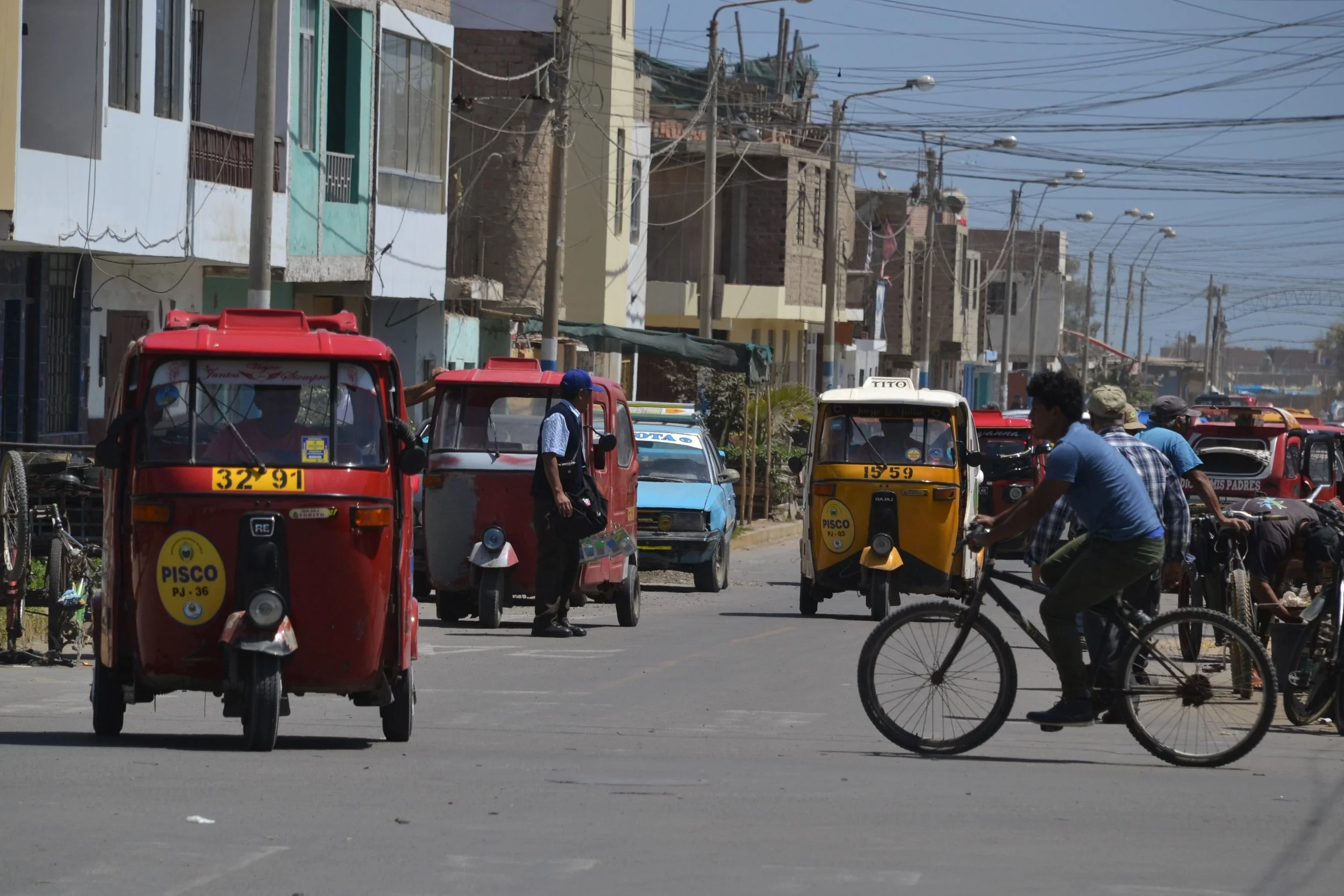 The streets of Pisco, a Peruvian city down on its luck.