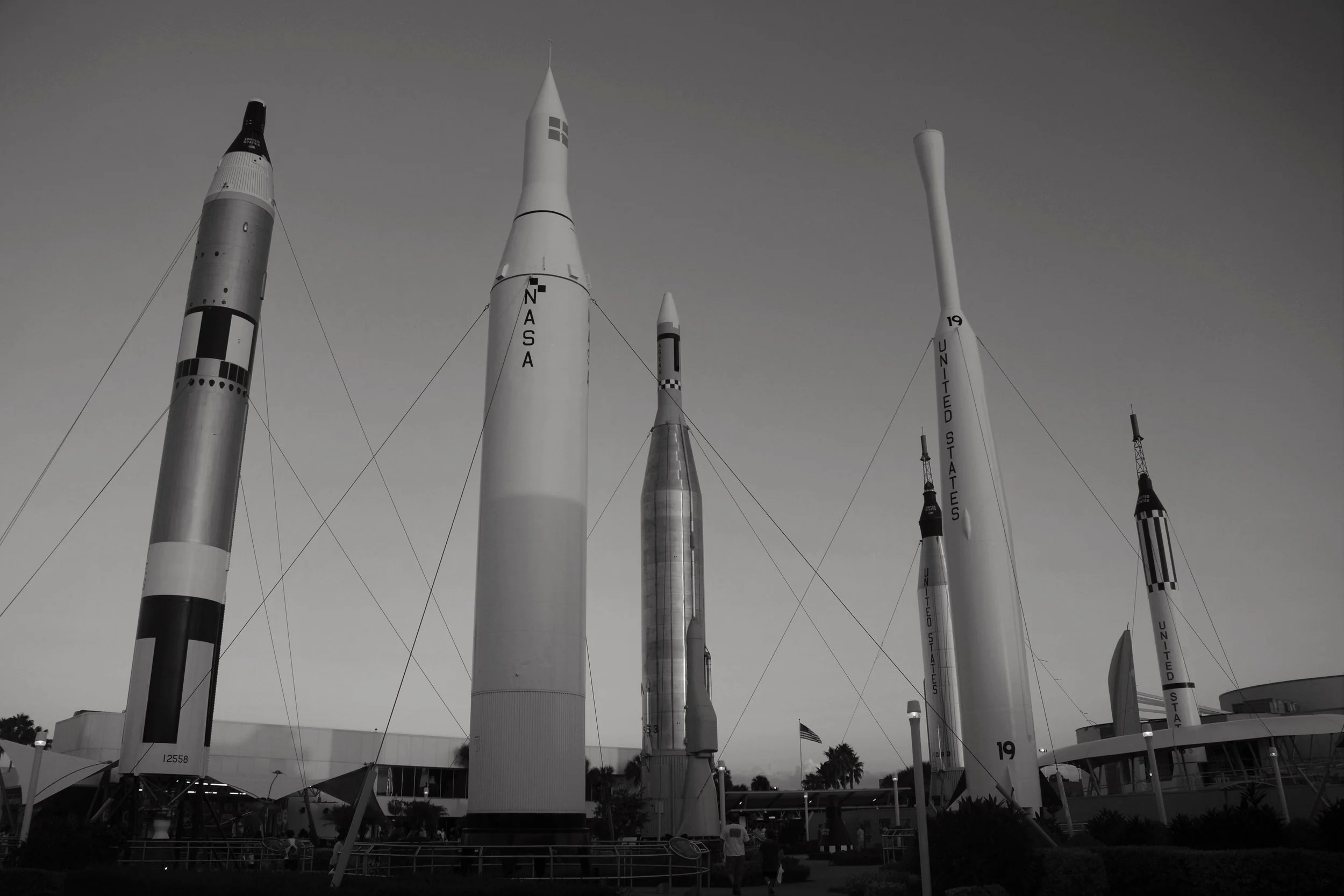 Obsolete rockets at Kennedy Space Center.