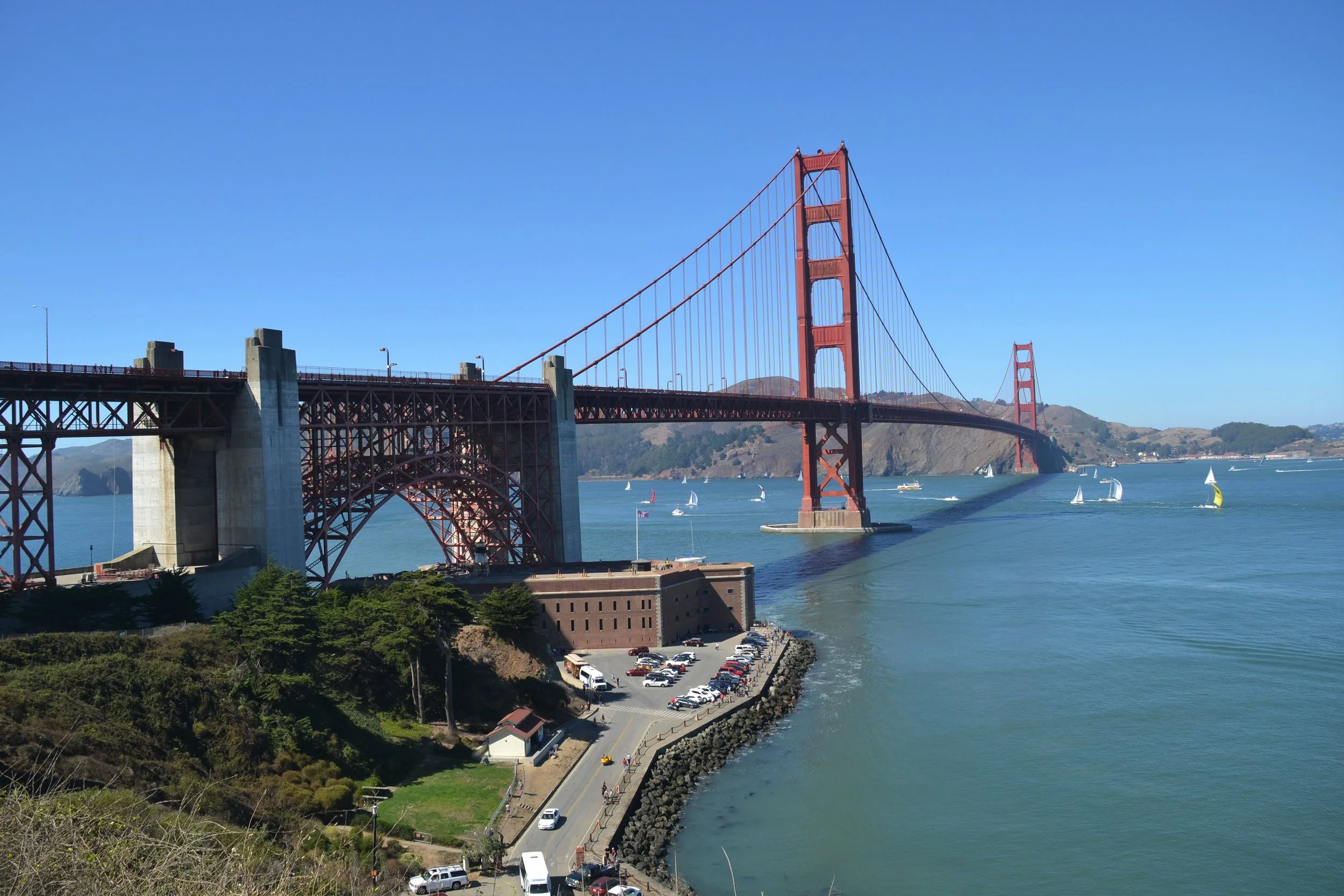 The Golden Gate Bridge.