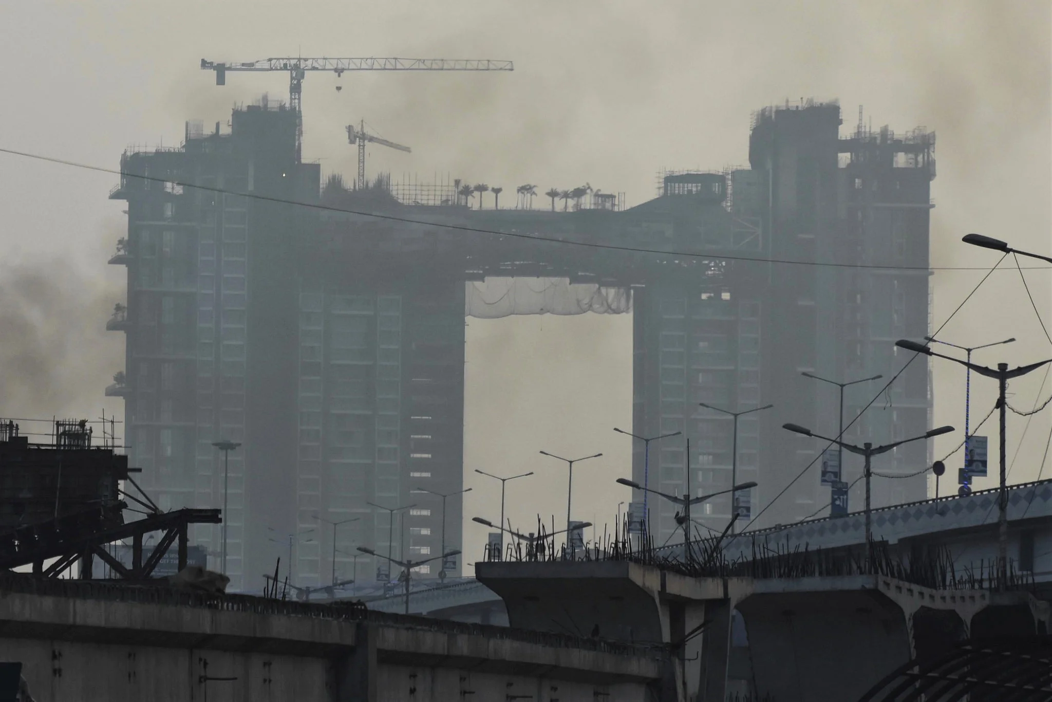 Towering urban architecture in Kolkata, India
