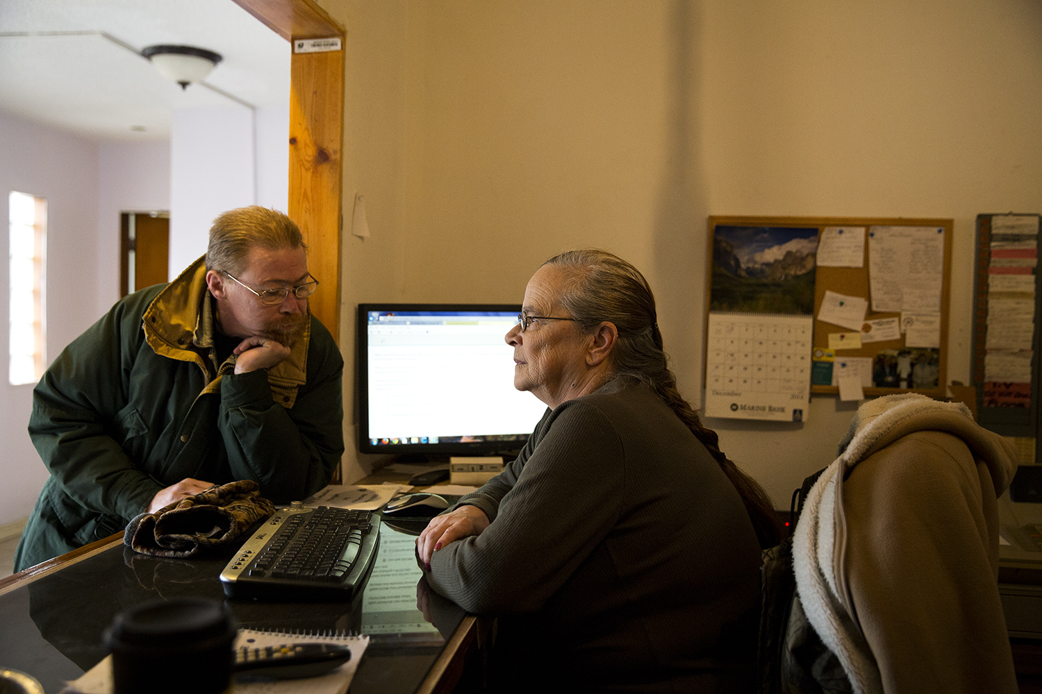 Karen Fliger works as a front desk clerk at the the Bel-Aire Motel. She and her husband, Franklin Fite, who have been residents for nearly eight years, learned from media reports this week the building will be demolished. "Nobody knows what's going on."