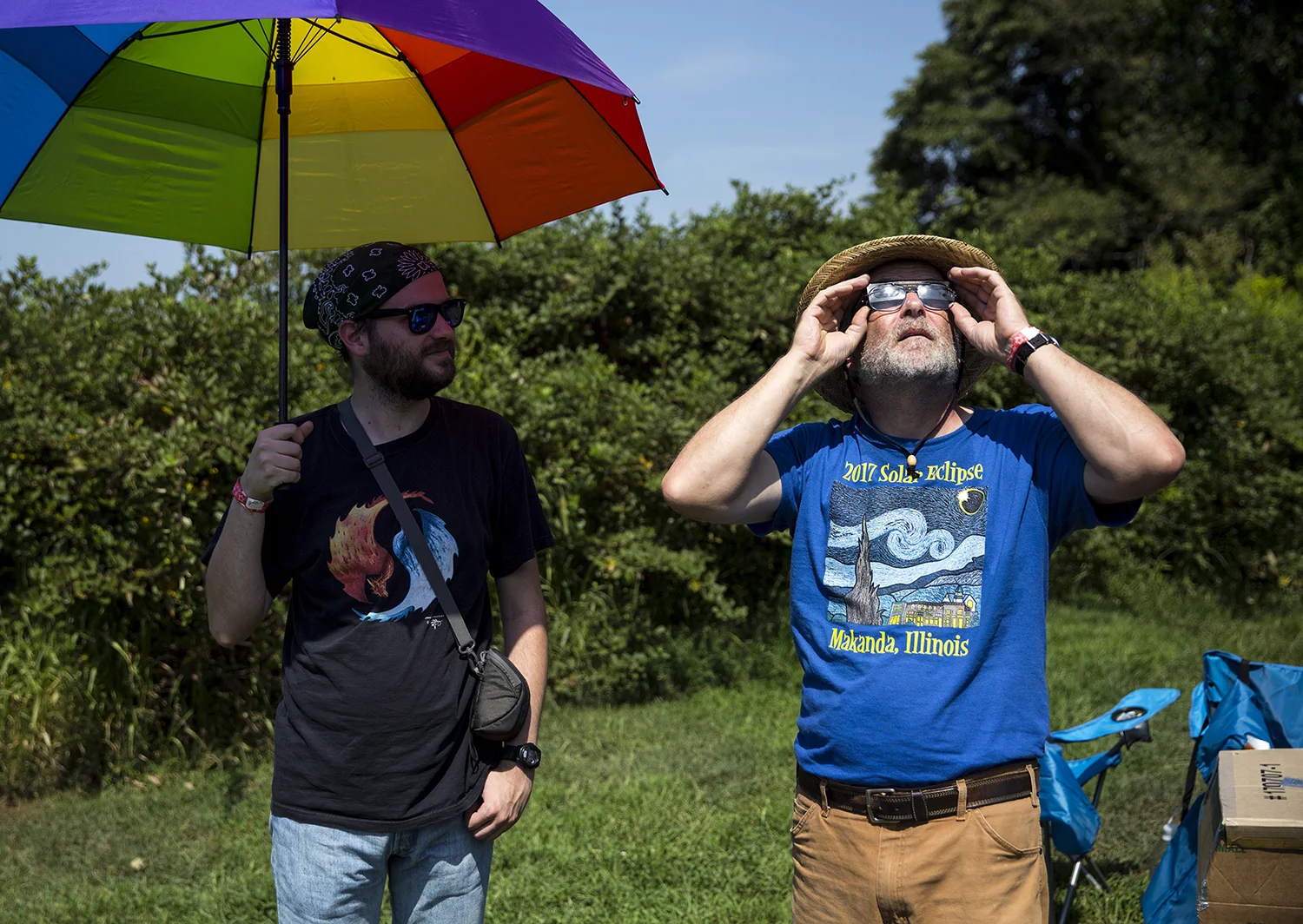 Jacob Gritter-Darr and his father, John Gritter drove from Kalamazoo, Mich. to watch the solar eclipse.