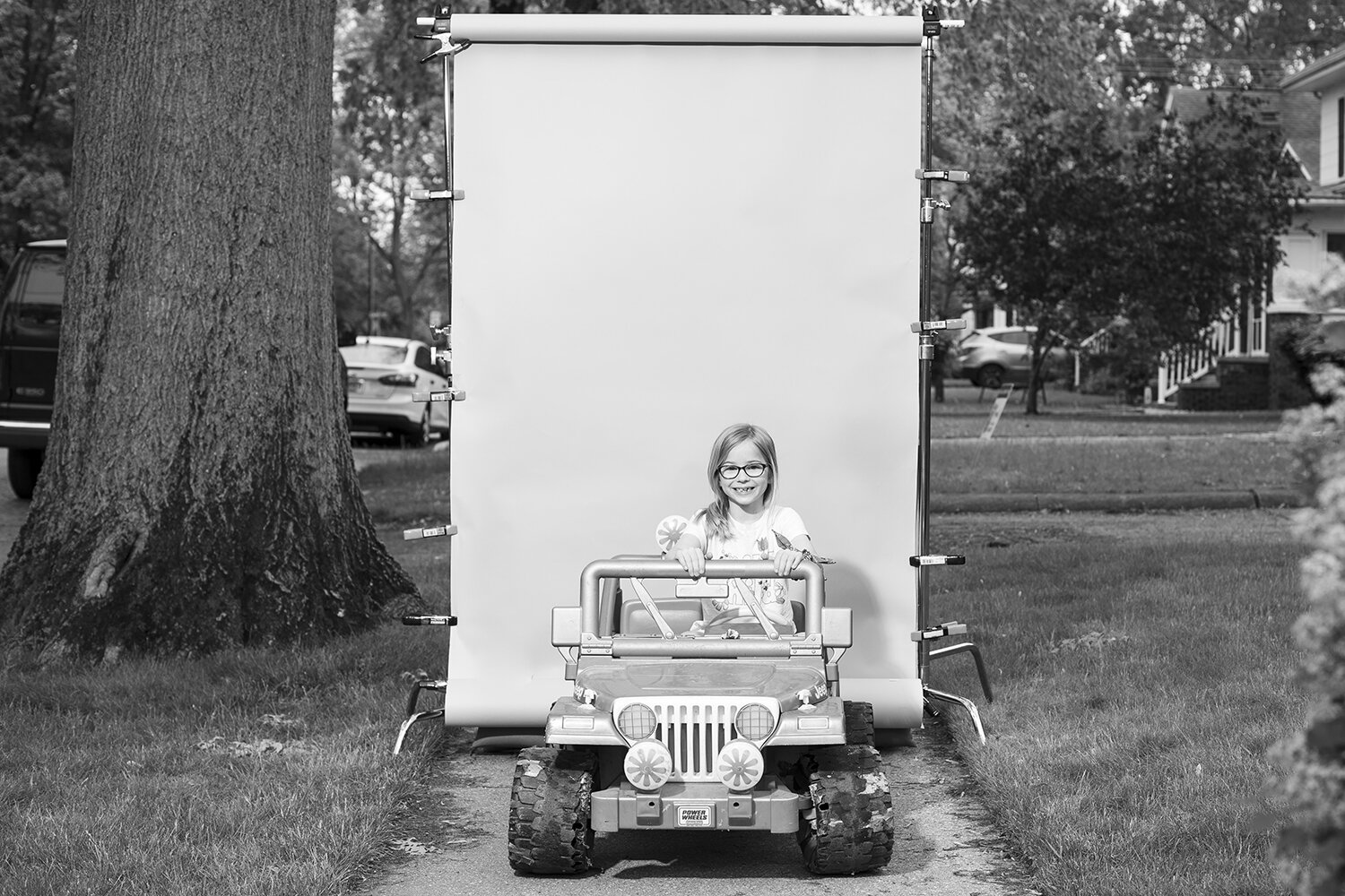 Jane Lambert, 8, is an unlicensed driver.