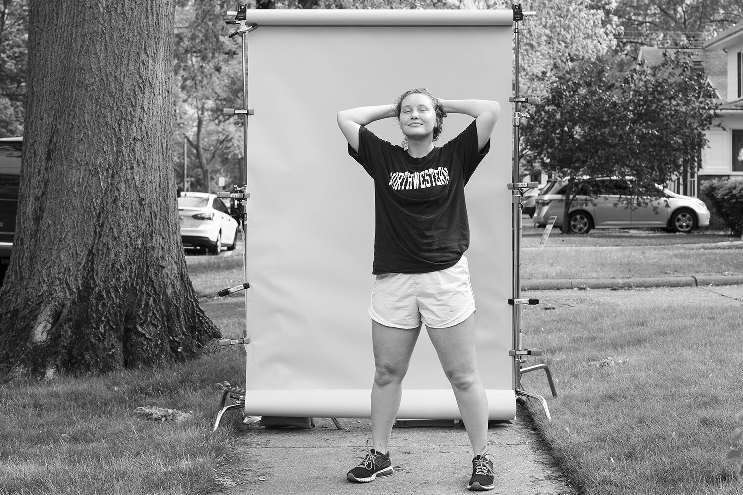  "It's been kind of good to have an online chemistry lab because it's only one hour a week. On campus it would have been four hours.”— Allison Teichman, cooling down after a run in Washington Park. 
