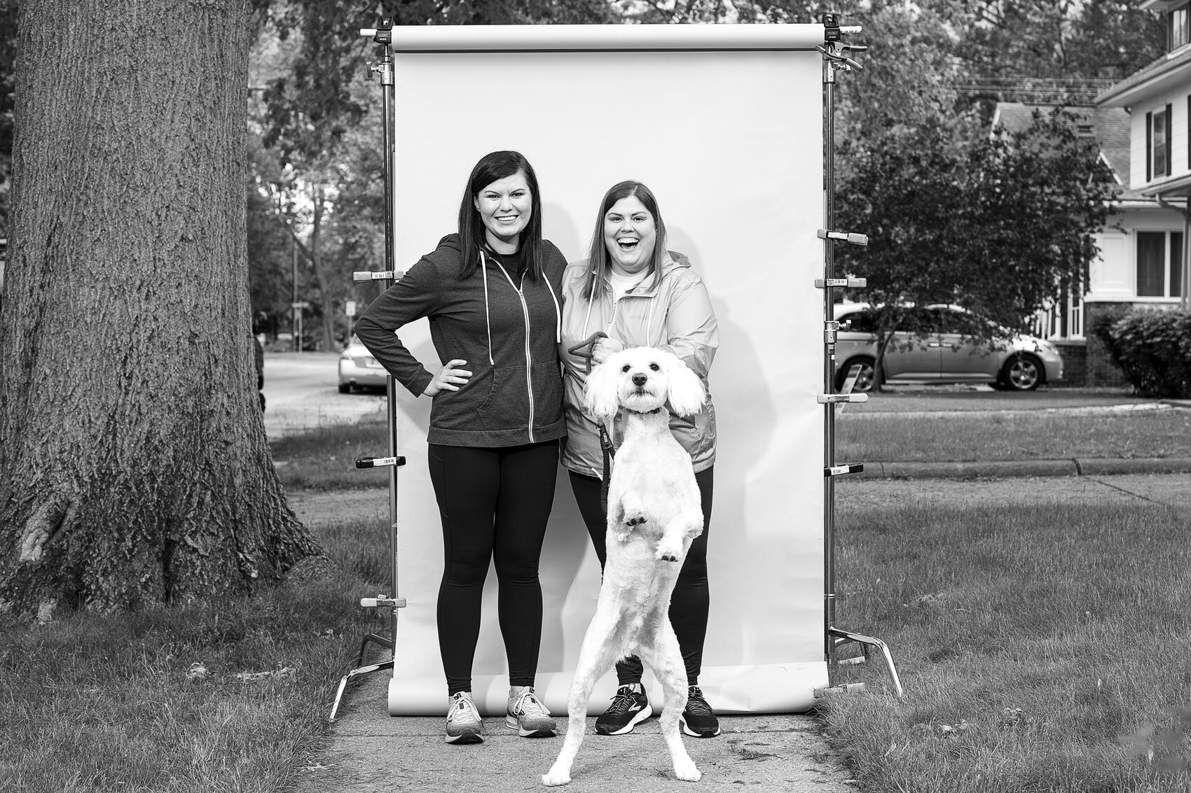 “I’ve been doing more running outside,” says Whitney Brasel, left. Her partner, Caitlin Clarke, adds, "We usually travel on weekends and it's been nice to get to know Springfield and watch the season change. I can't leave so I've been coloring a lot