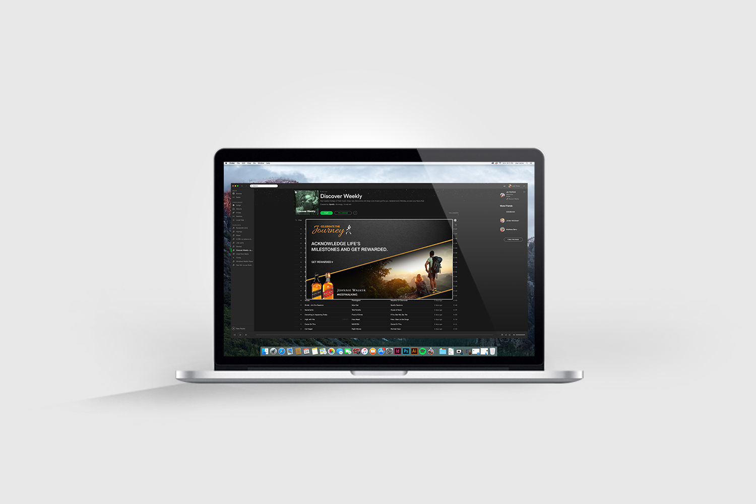 Johnnie Walker Spotify Banner Ad