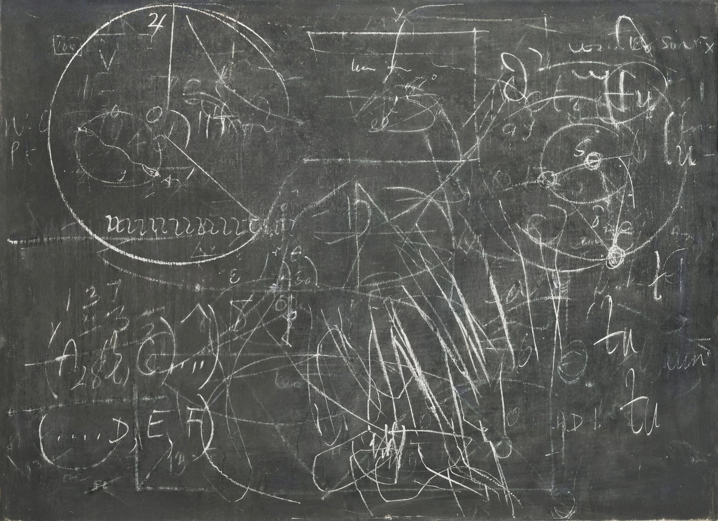  Albert Einstein's Chalkboard, 1931 lecture at Oxford University. © Jessica Wynne and History of Science Museum, University of Oxford 