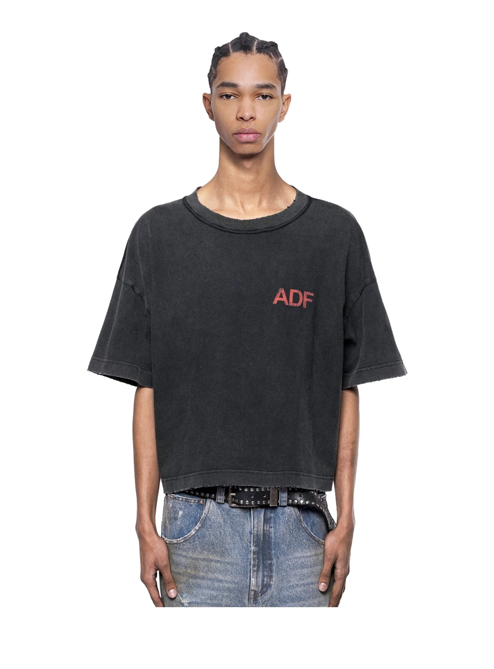 ARNODEFRANCE - VINTAGE CROPPED T-SHIRT WASHED BLACK 'ADF 01.jpg