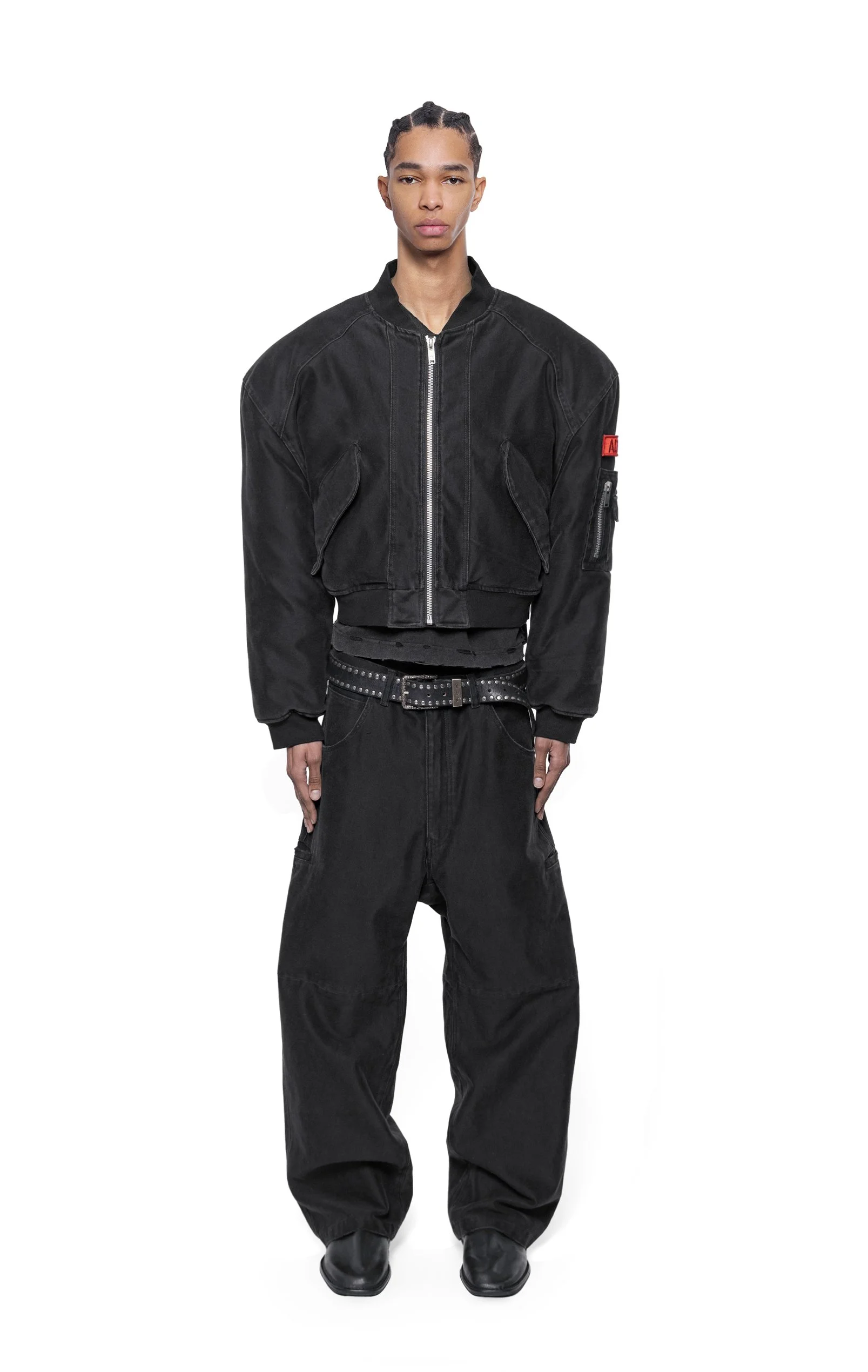 ARNODEFRANCE - RIOT MOLESKIN CROPPED BOMBER JACKET 02.jpg